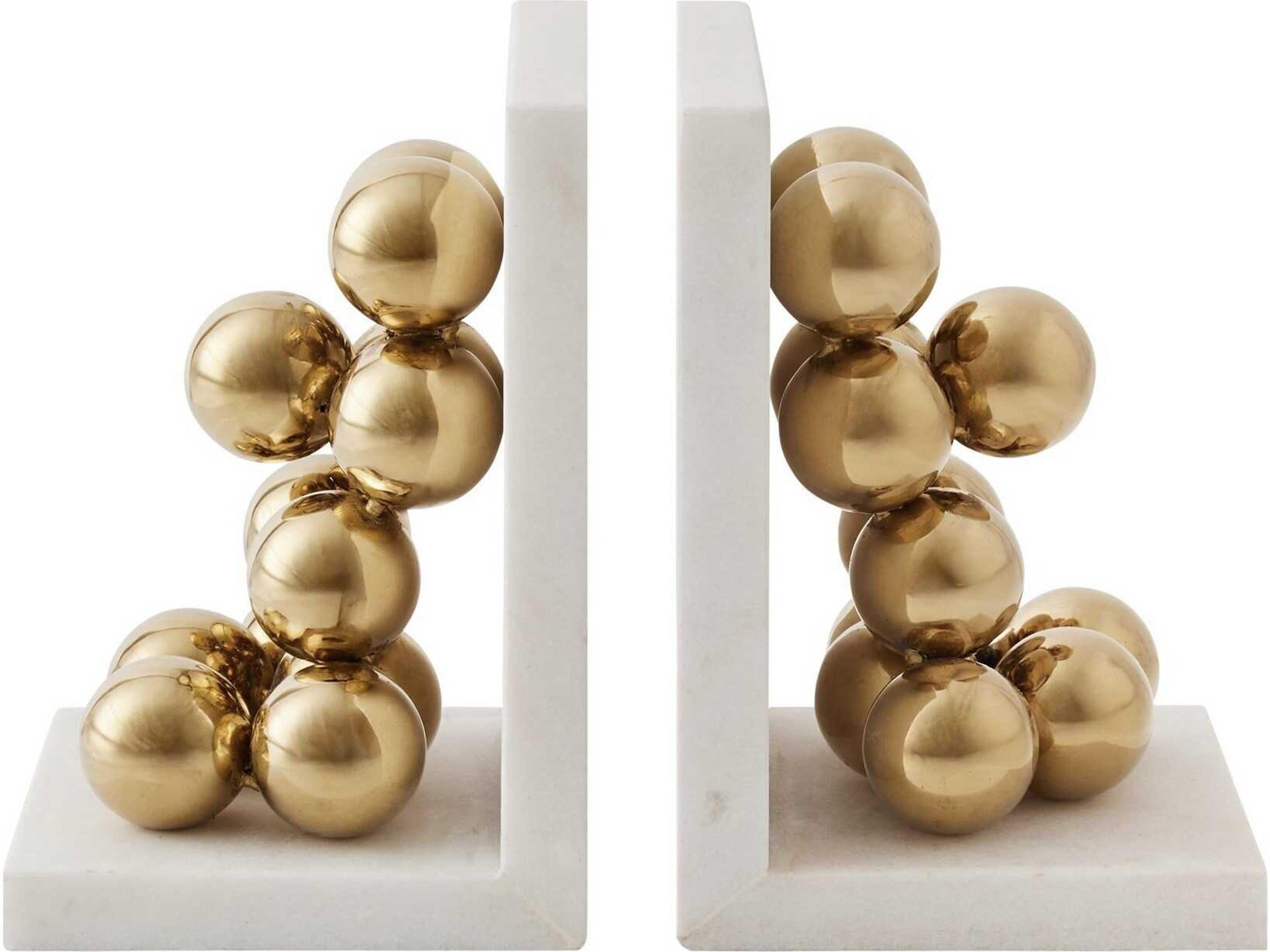 Sphere Brass Bookends