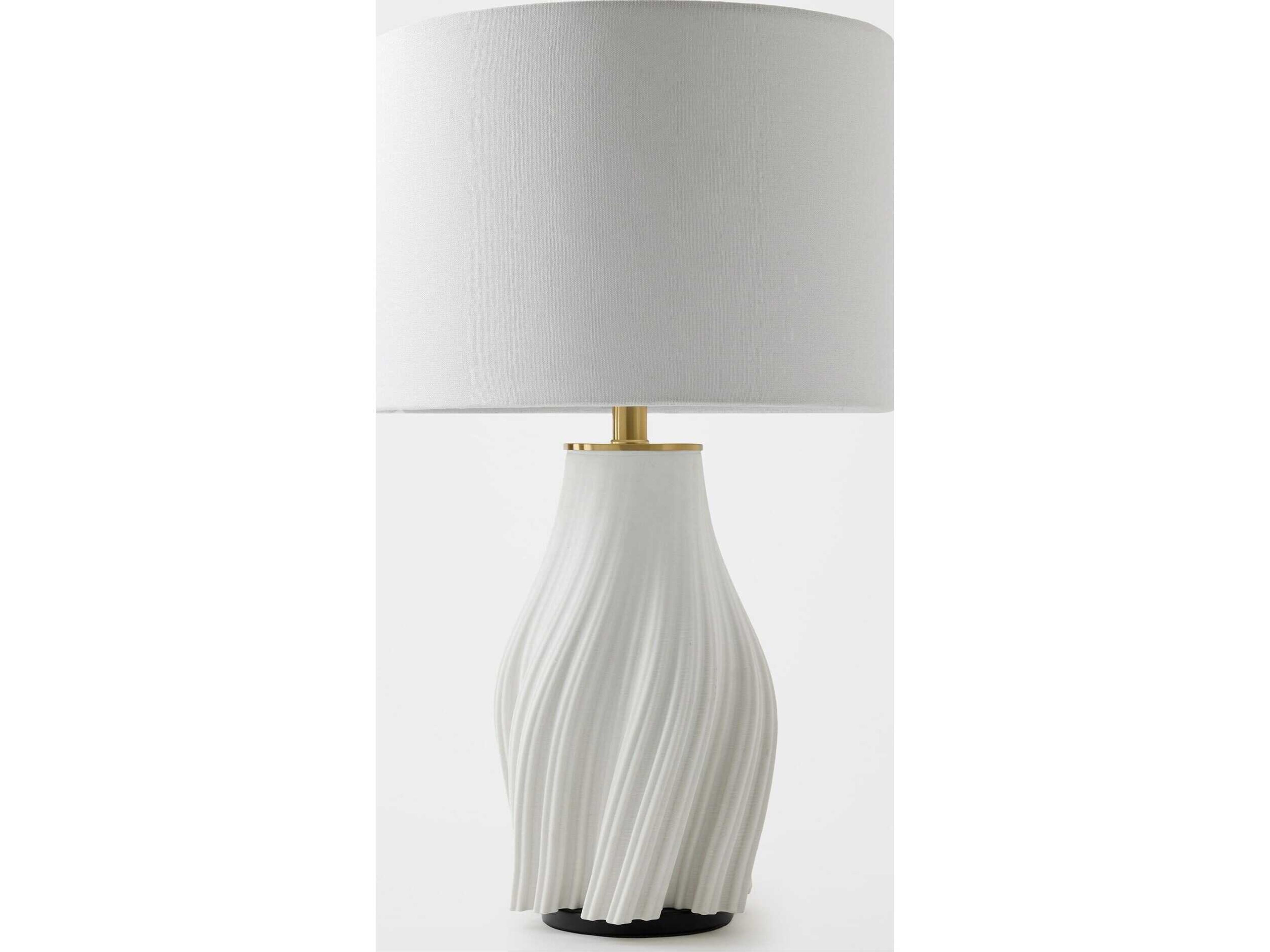Vertical Wave White Brass Black Buffet Lamp