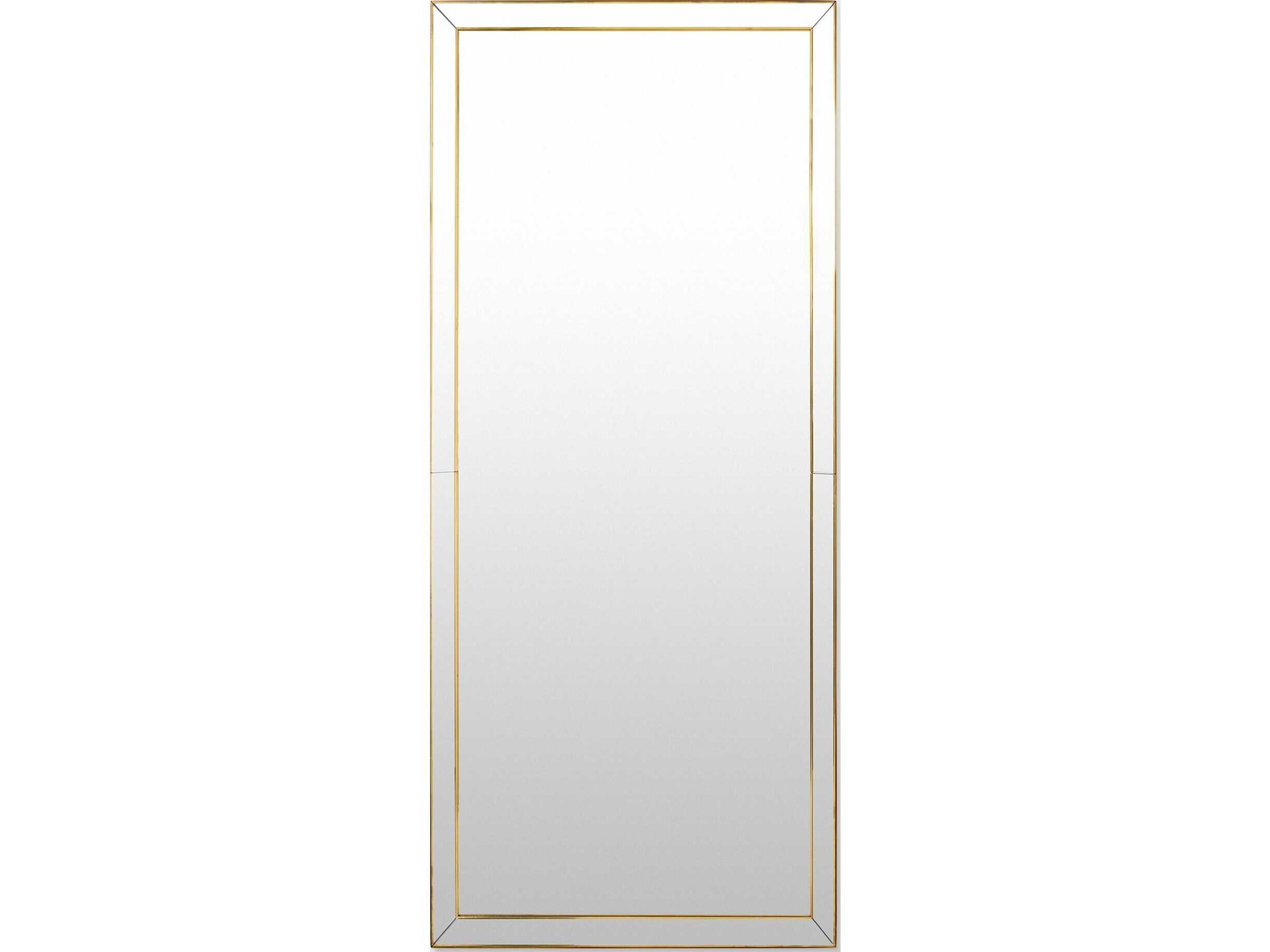 Lovely Brushed Brass Floor Mirror Rectangular