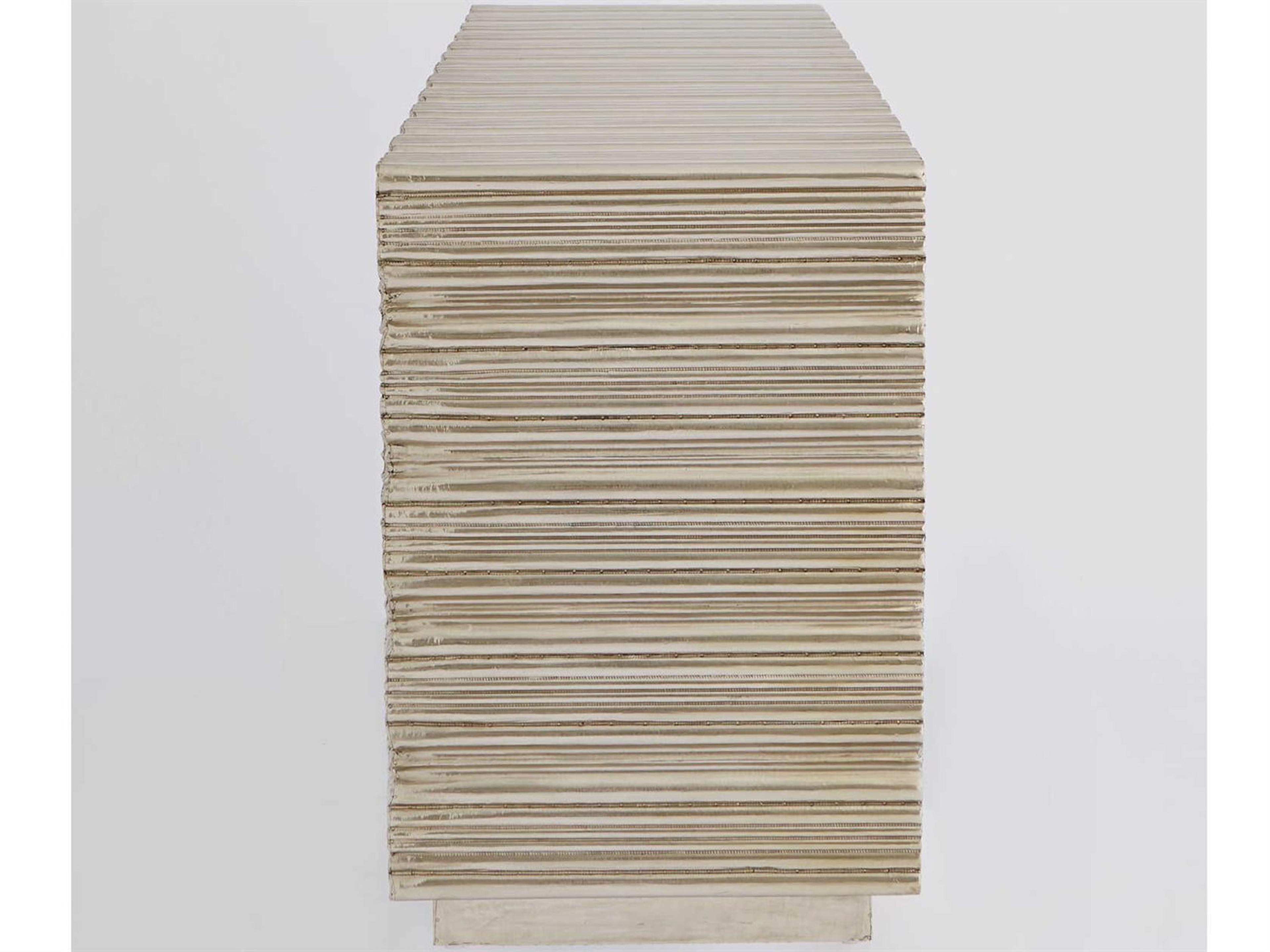 Global Views 72" Grey Deco White Alloy Metal Sideboard