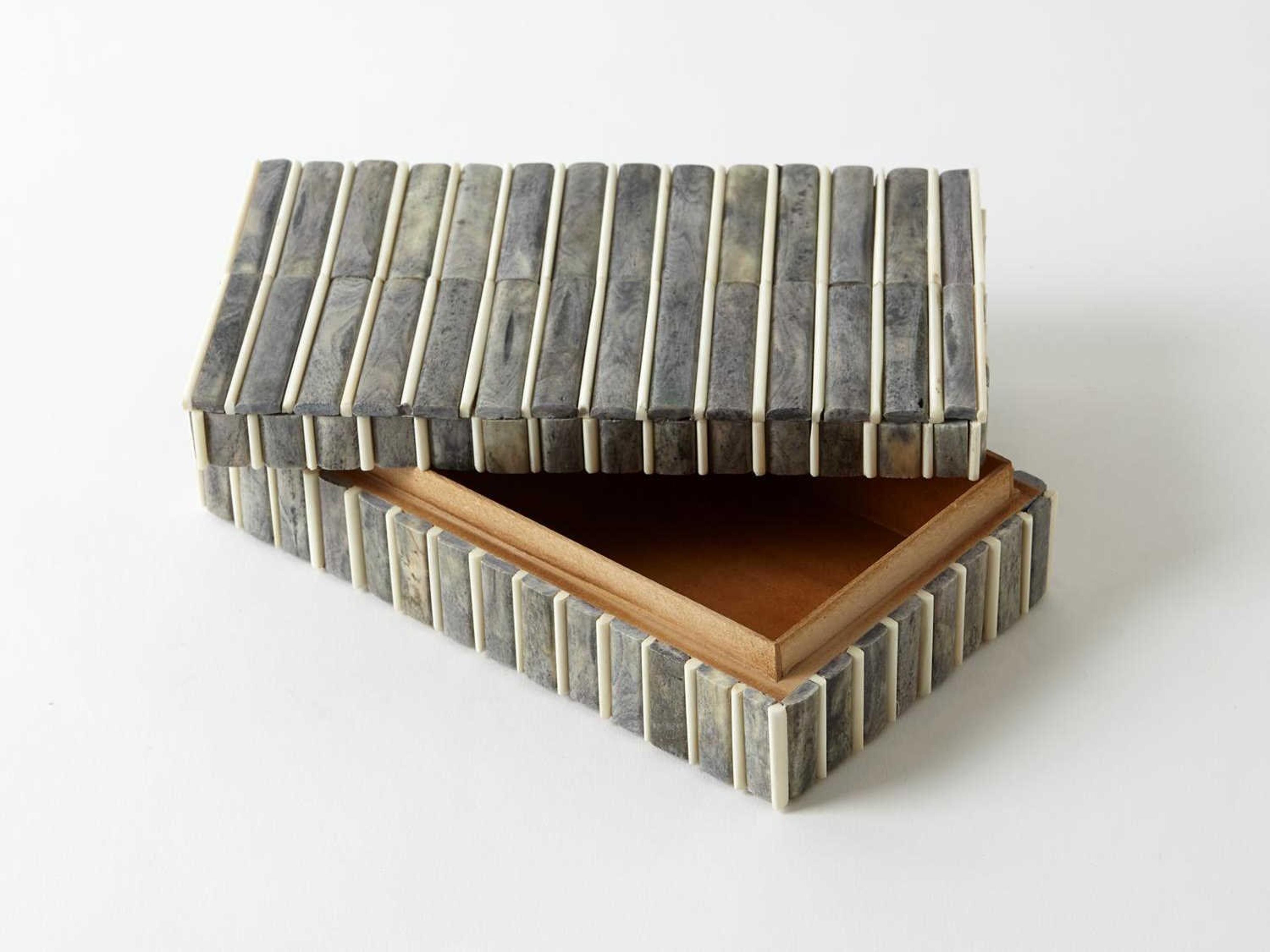 Global Views Grey / Ivory Small Storage Case