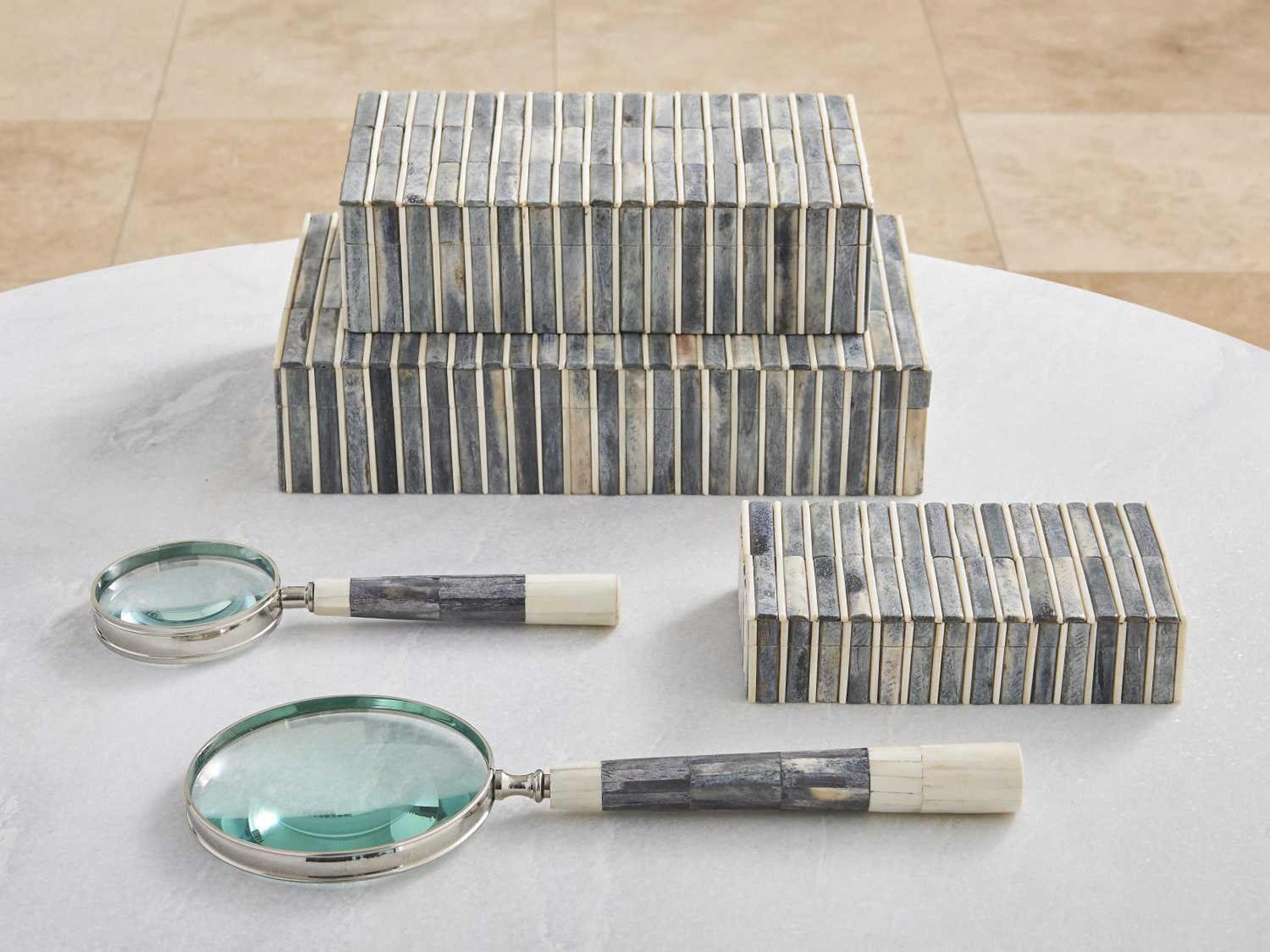 Global Views Grey / Ivory Small Storage Case