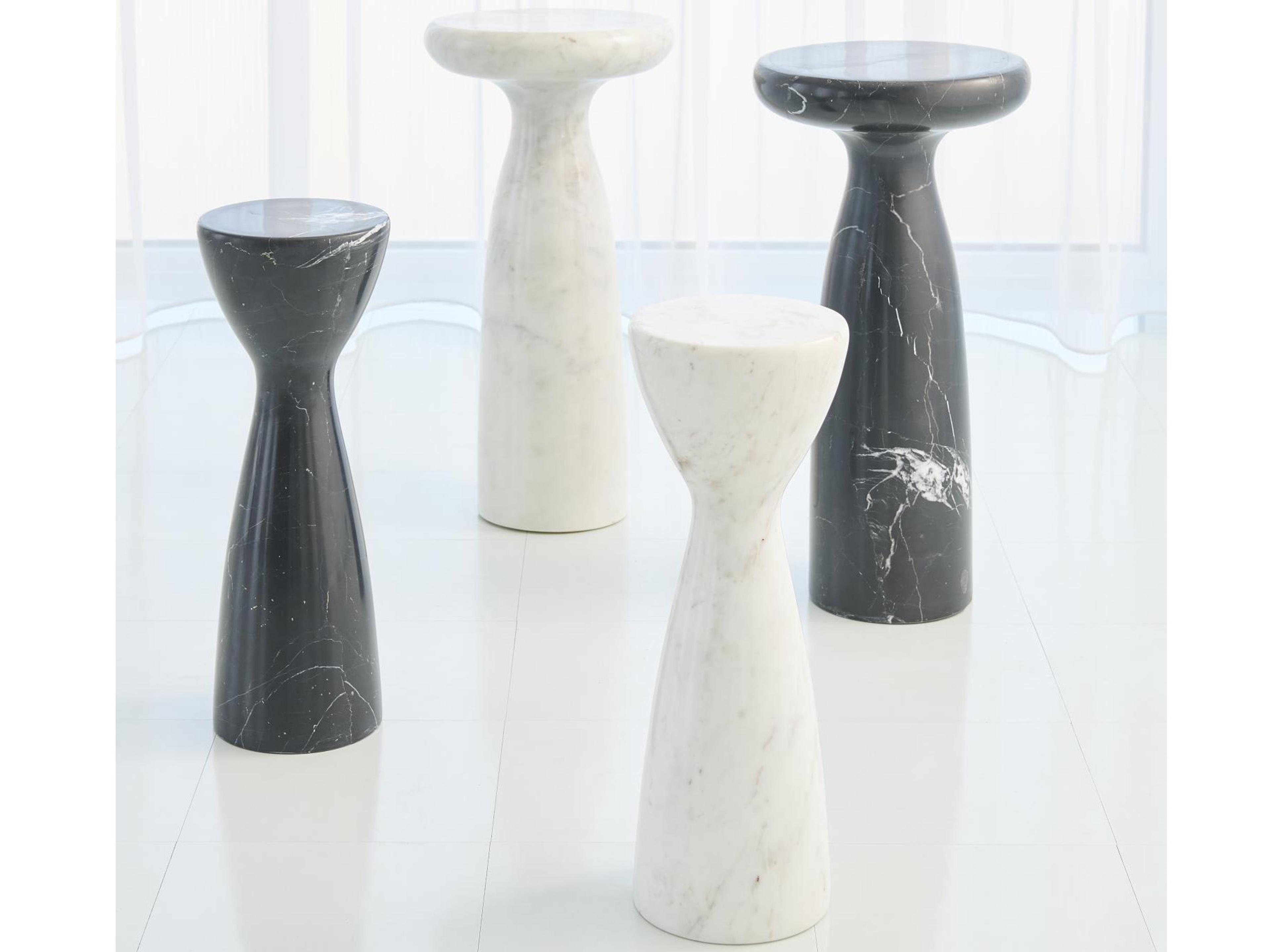 Global Views 8" Round Marble End Table