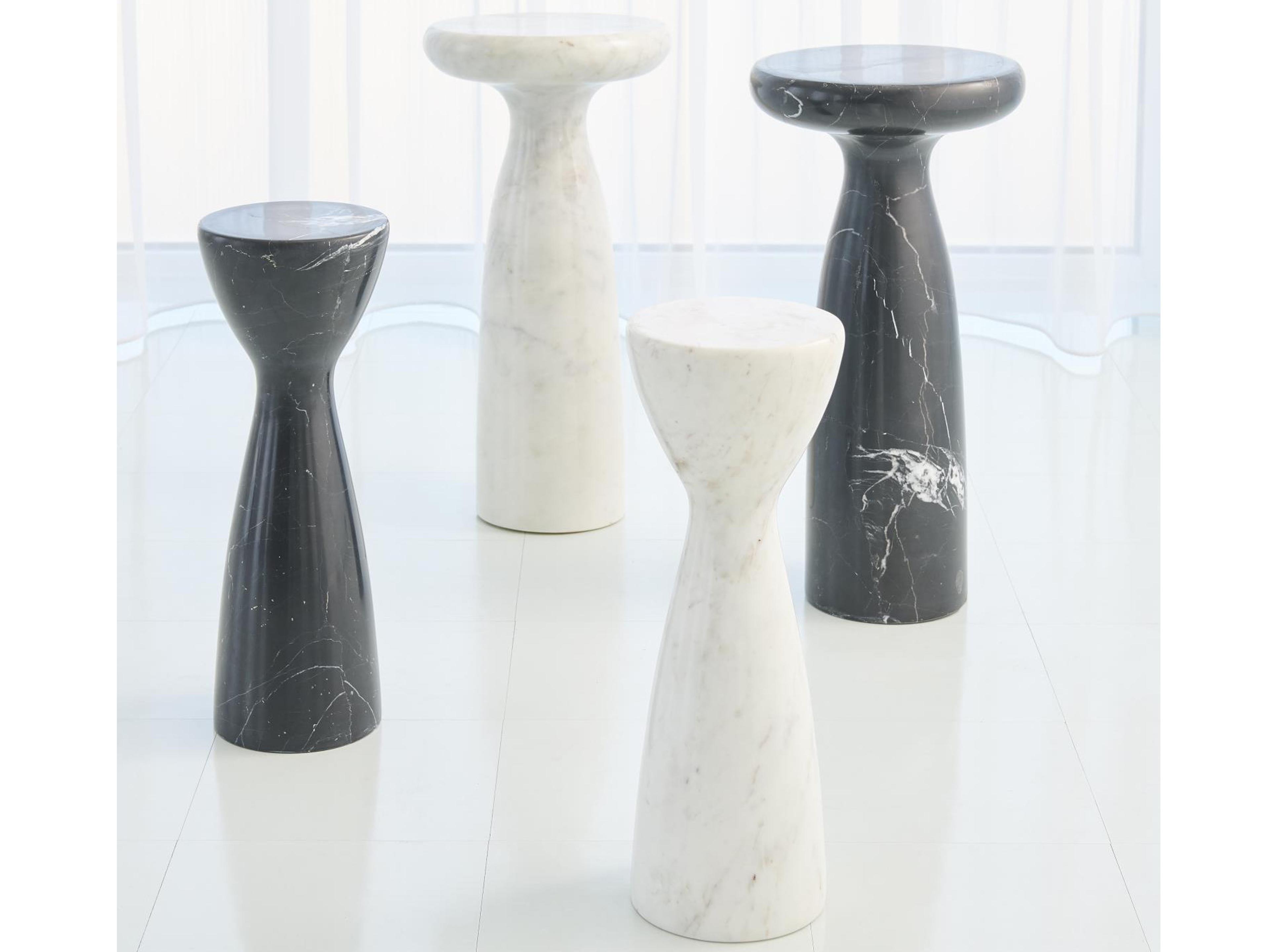 Global Views 8" Round Marble End Table