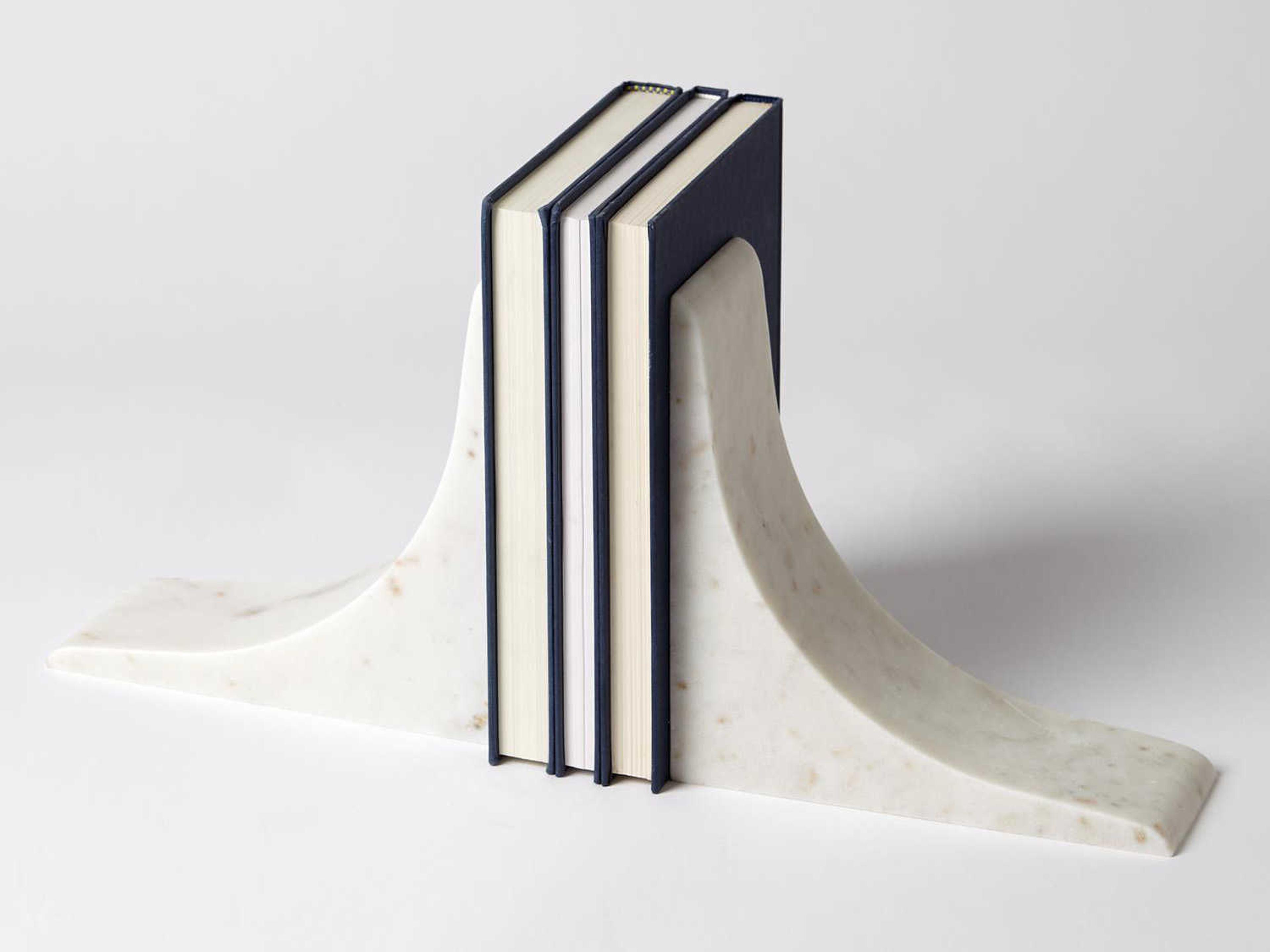 Global Views Sleek White Bookends