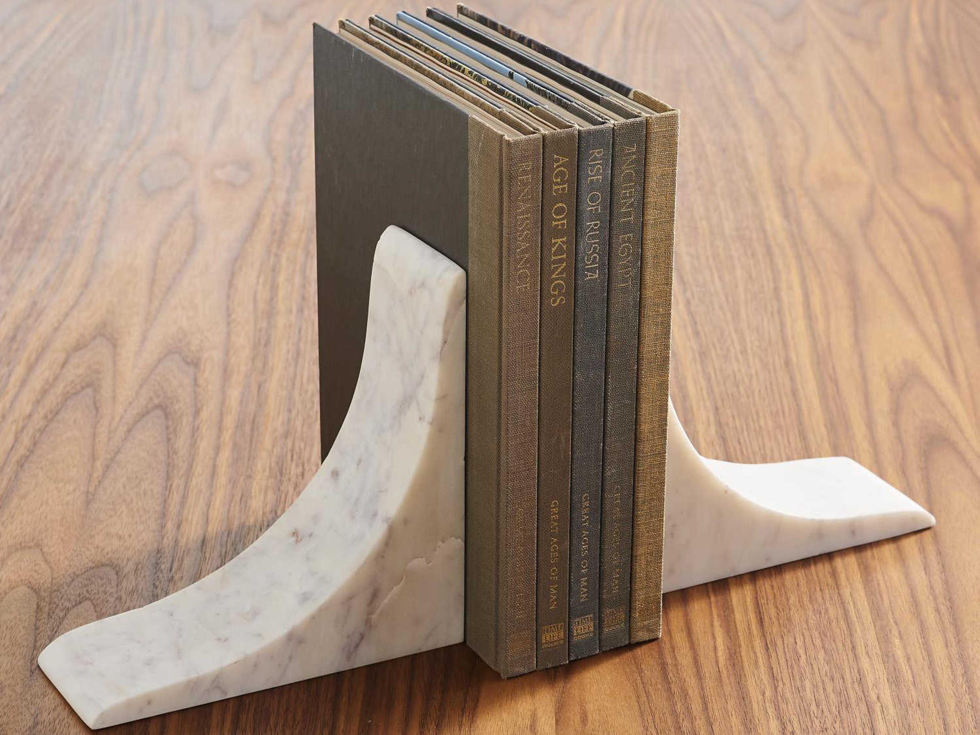 Global Views Sleek White Bookends