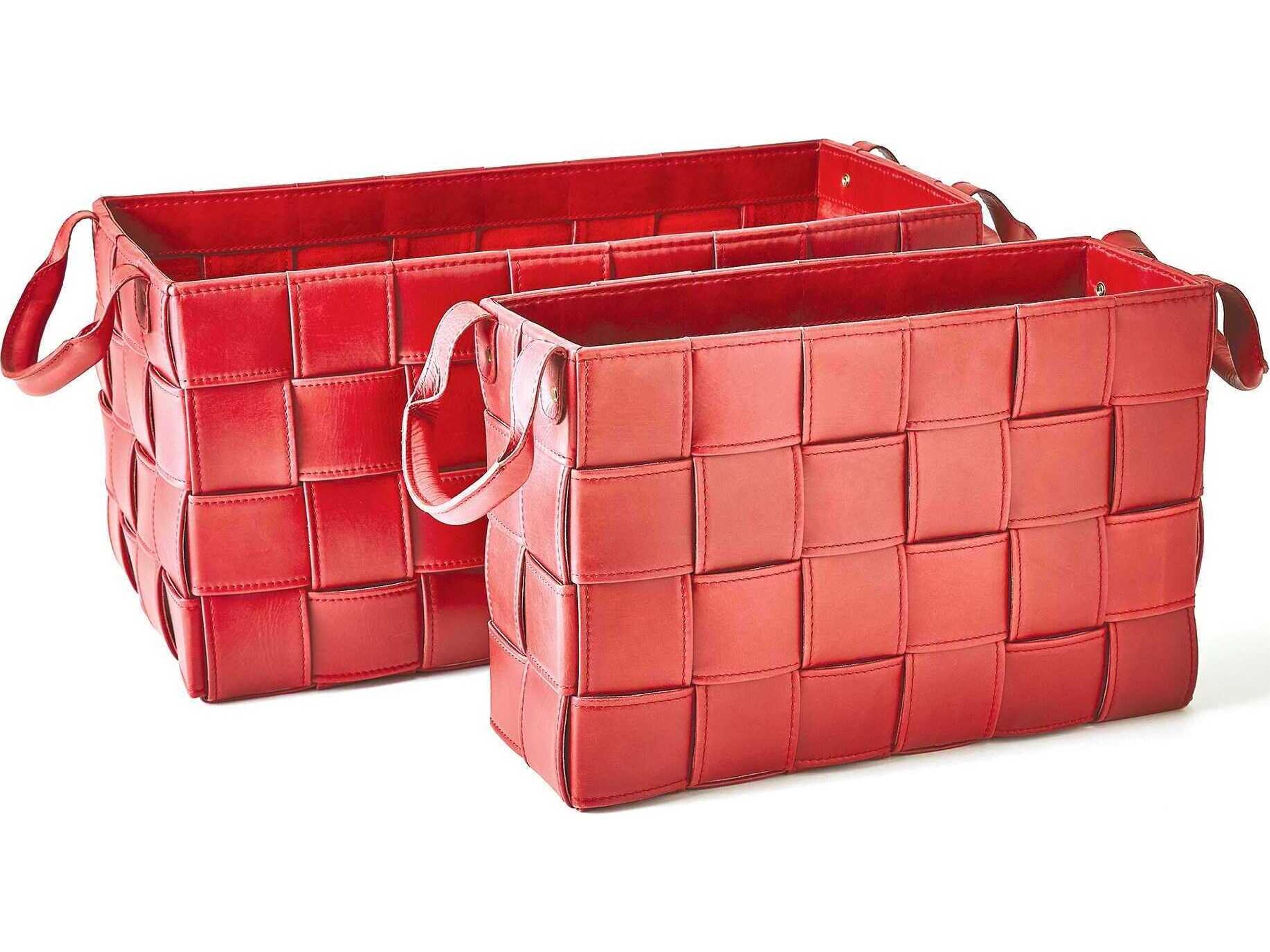 Global Views Woven Deep Red 24" Basket