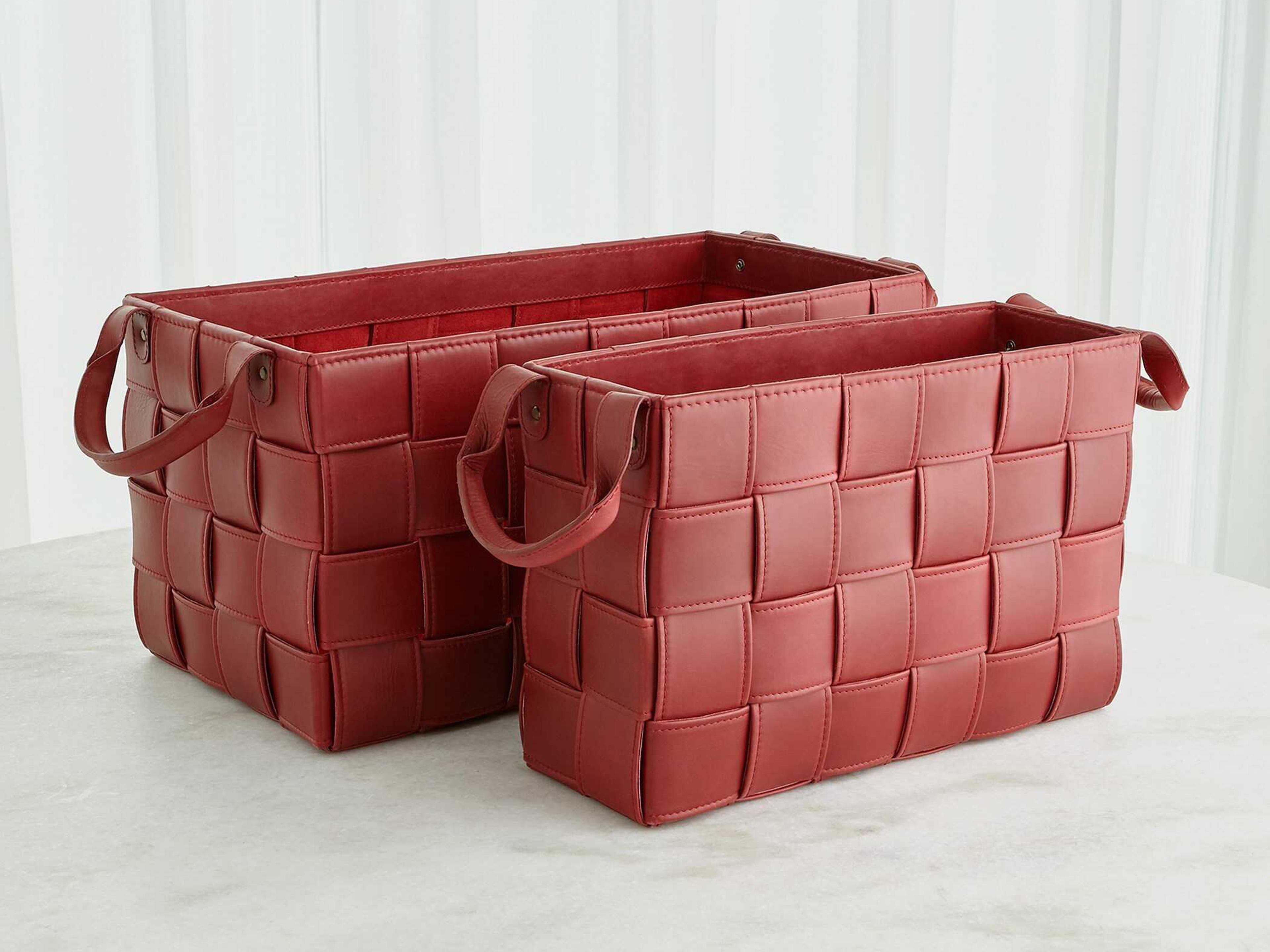 Global Views Woven Deep Red 24" Basket