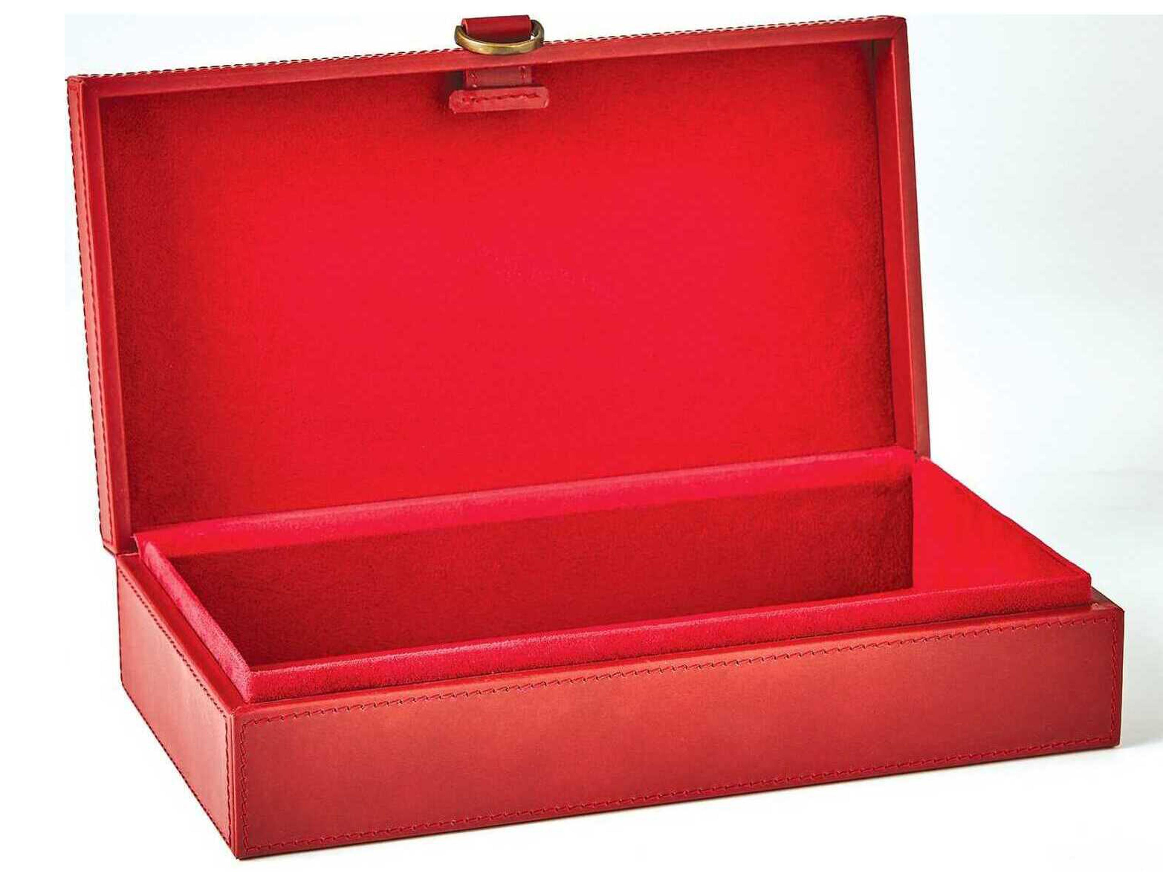 Global Views Marbled Leather Deep Red 13" Box