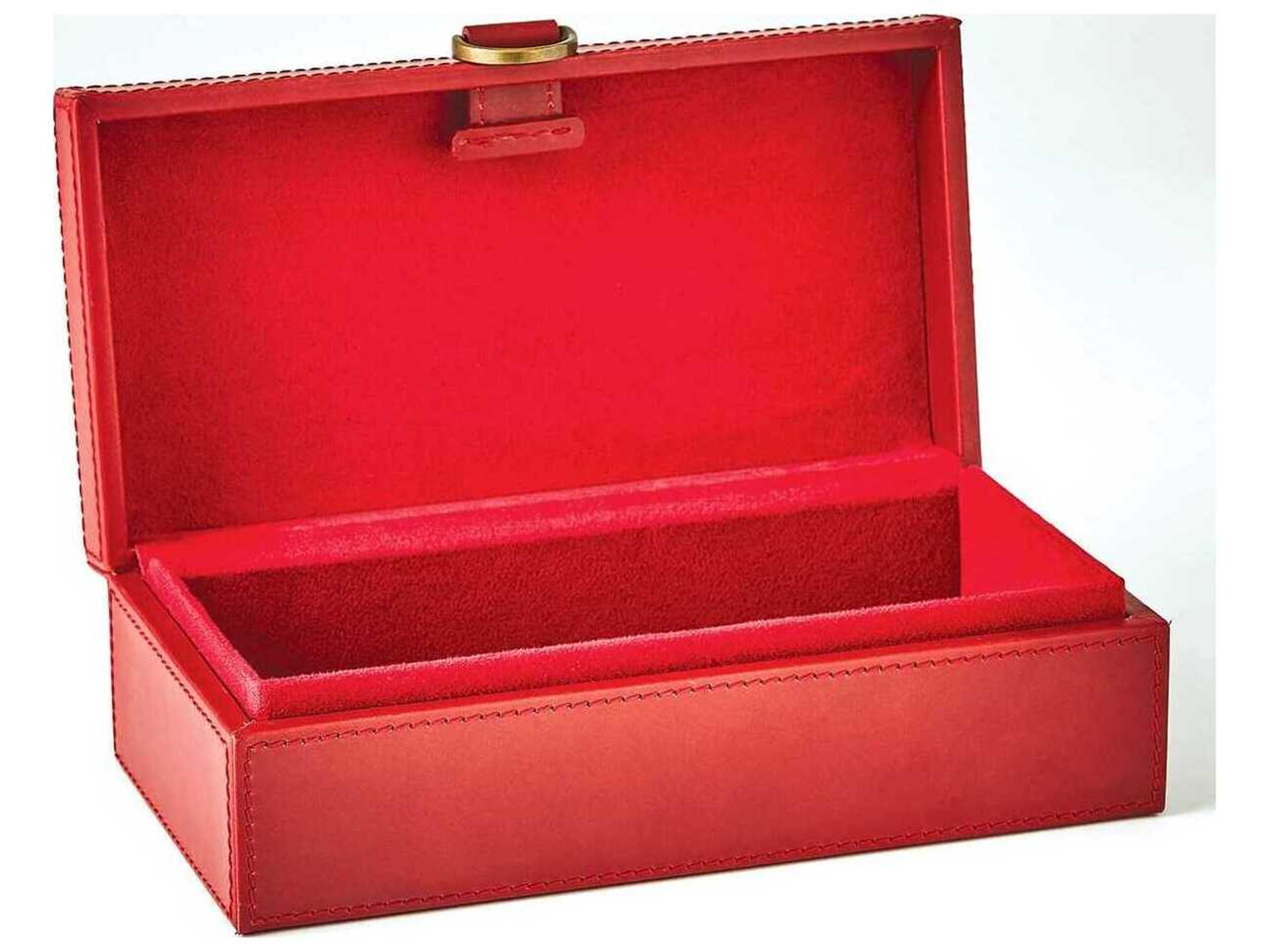 Global Views Marbled Leather Deep Red 10" Box