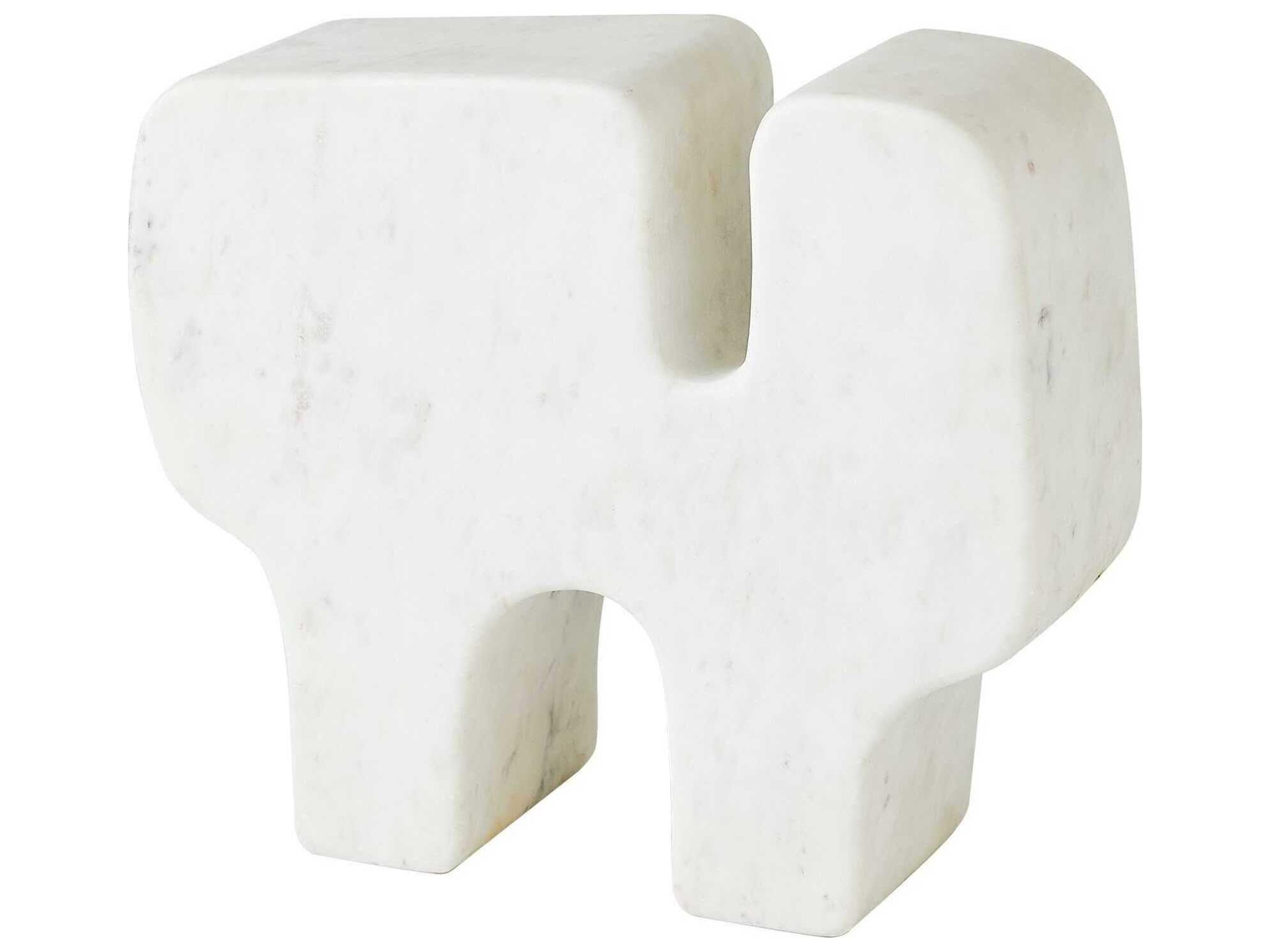 Global Views Abstract White Banswara Marble Sculpture