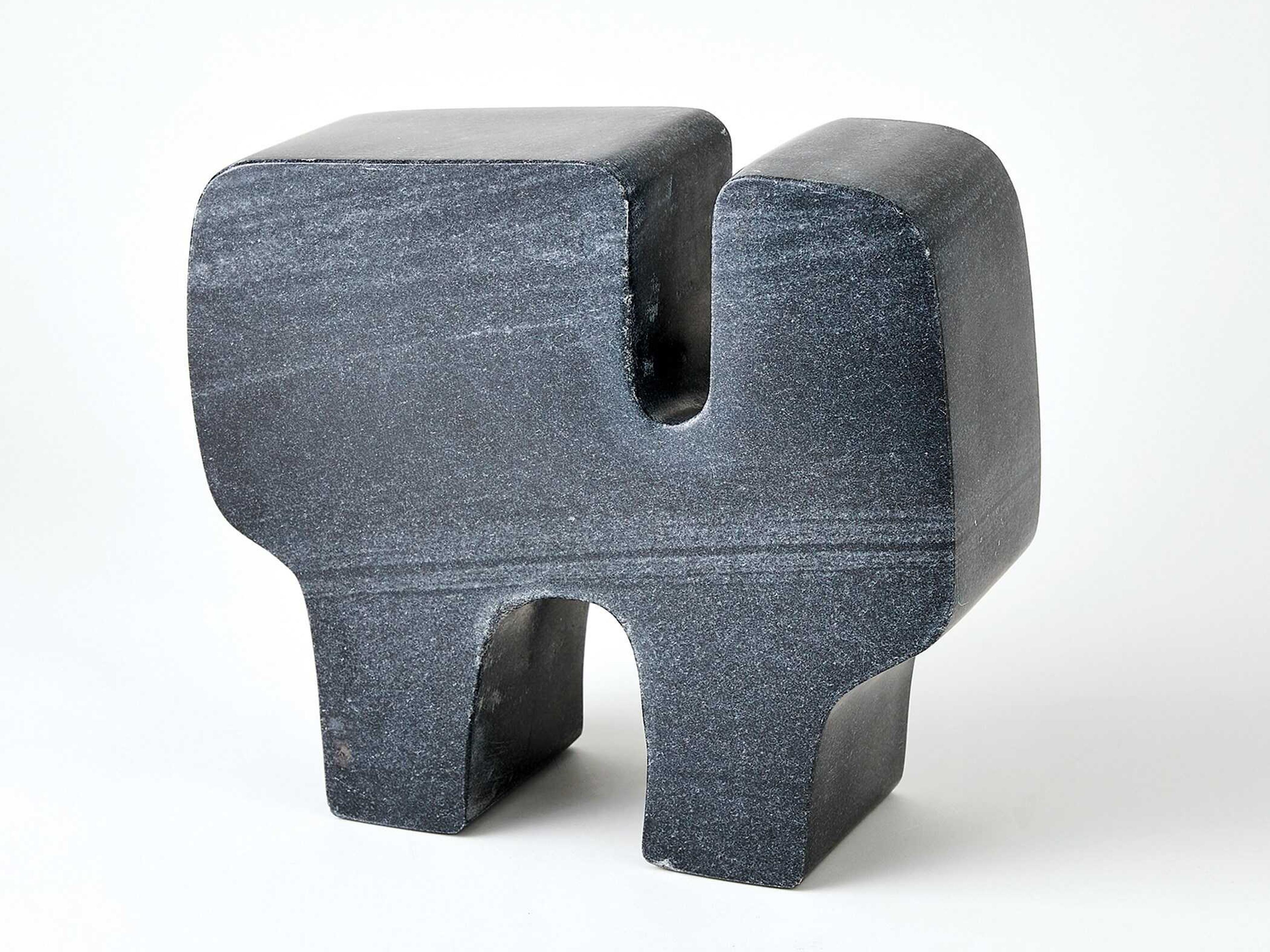 Abstract Black Bheslana Marble Sculpture