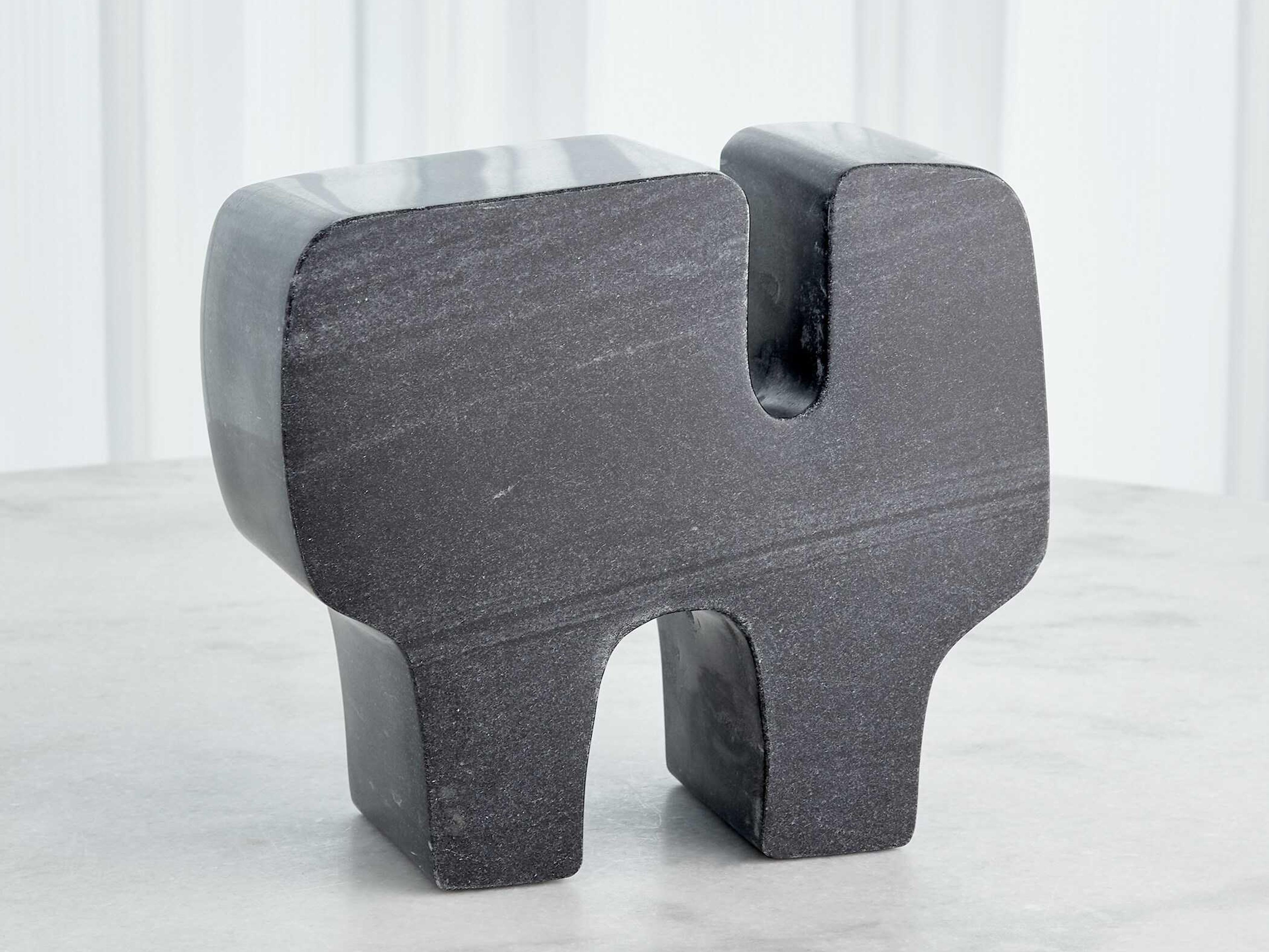 Global Views Abstract Black Bheslana Marble Sculpture