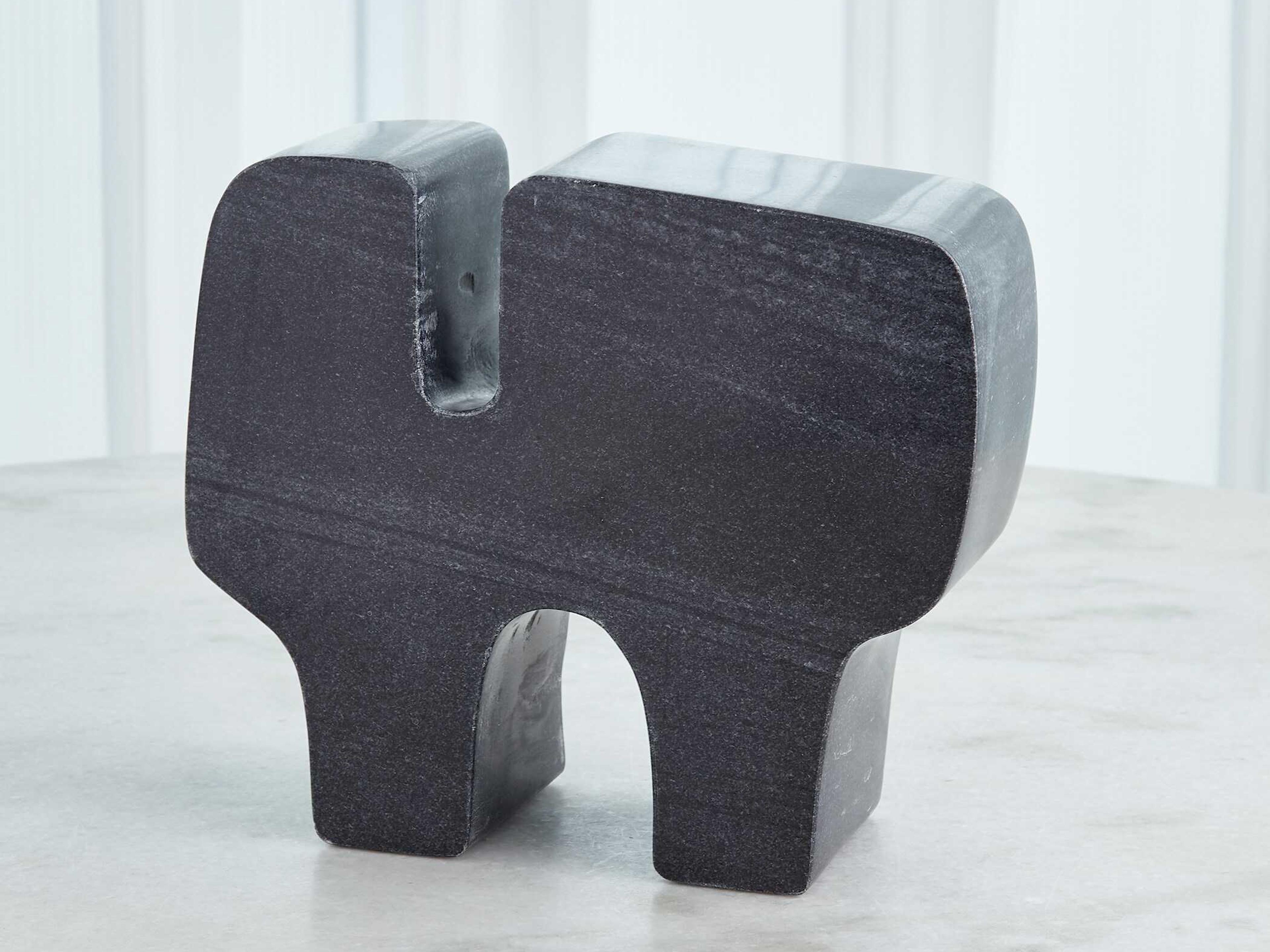 Global Views Abstract Black Bheslana Marble Sculpture