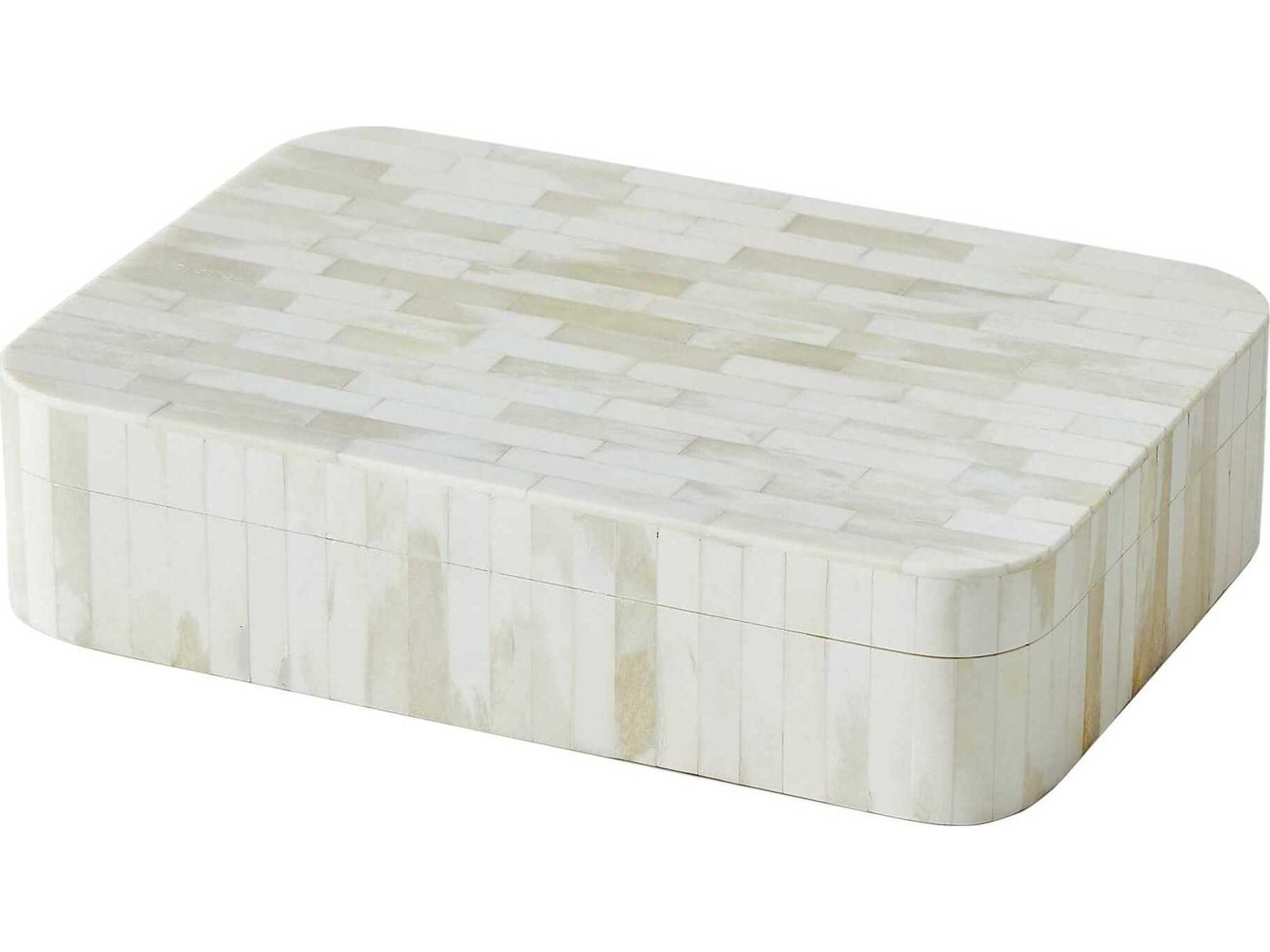 Global Views White Bone Super Ellipse Box