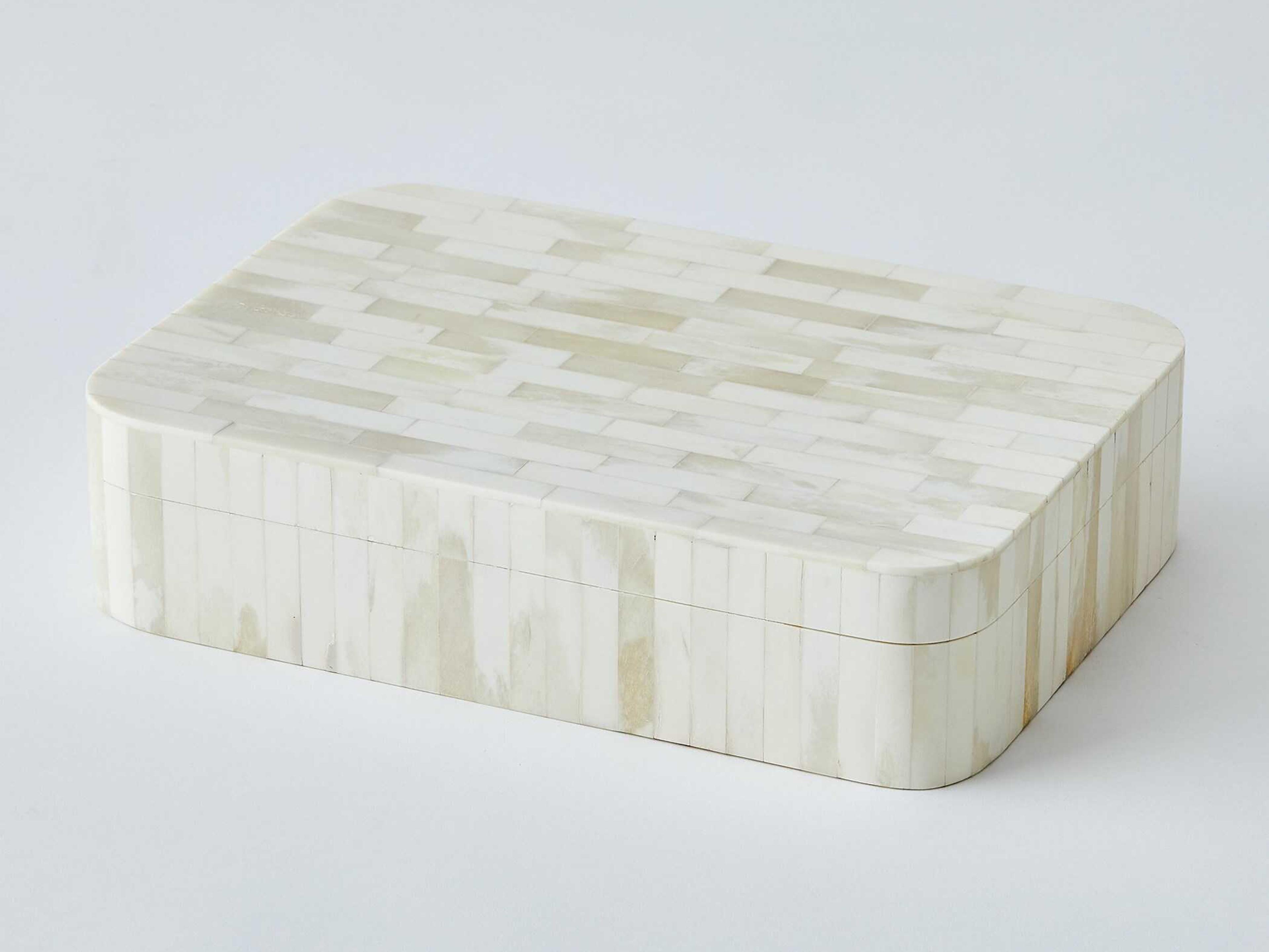 Global Views White Bone Super Ellipse Box