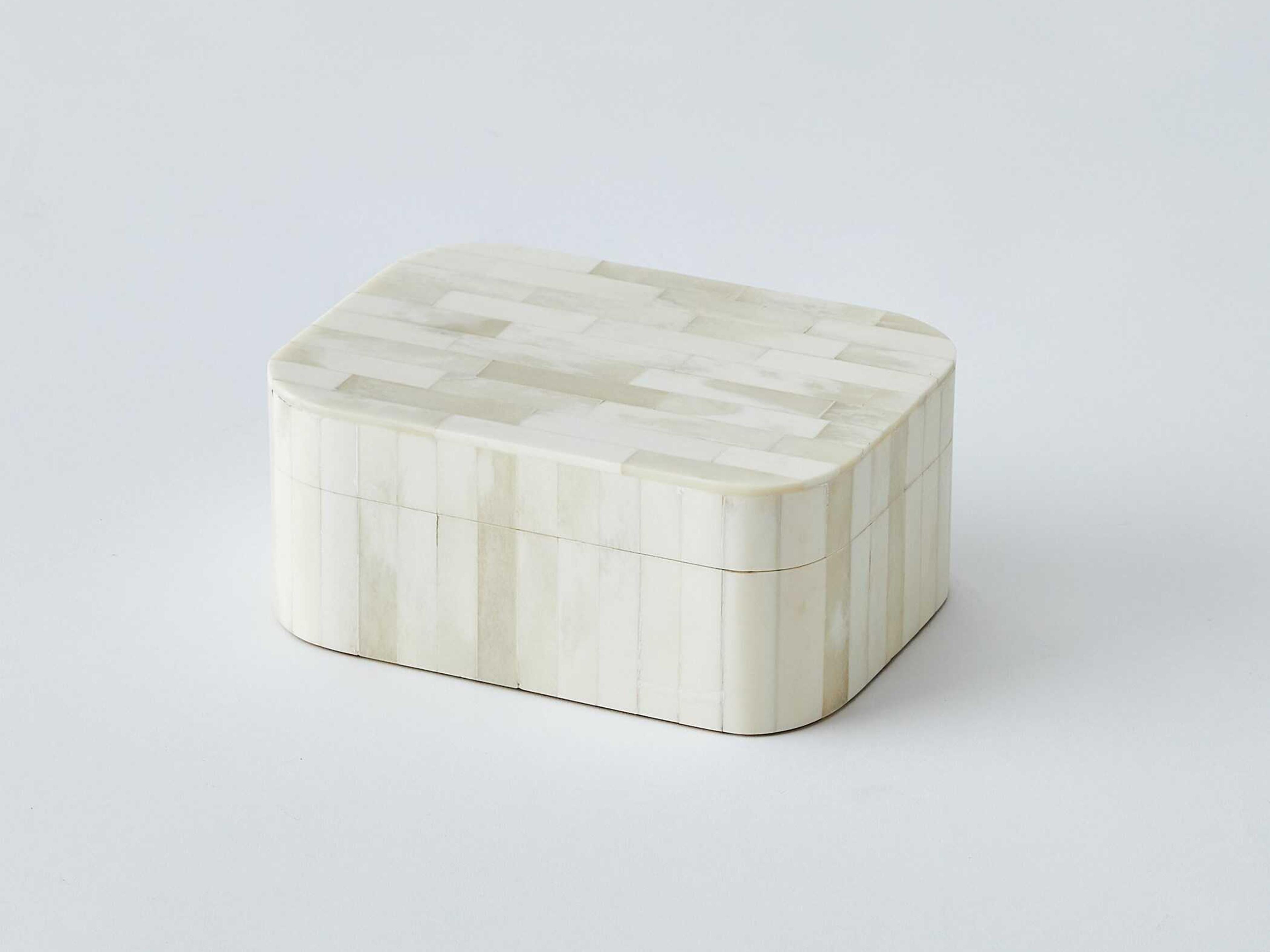 Global Views White Bone Super Ellipse Box