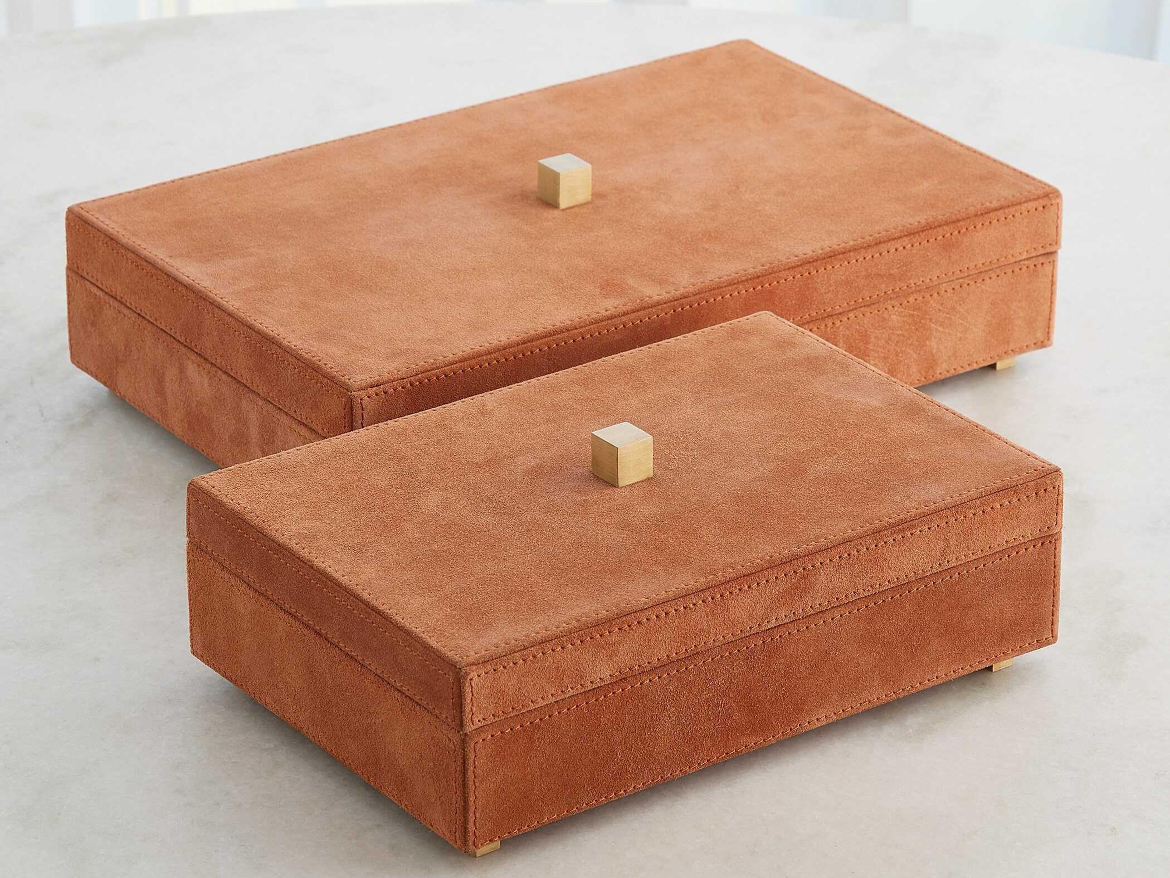 Global Views Rust Suede Posh Box