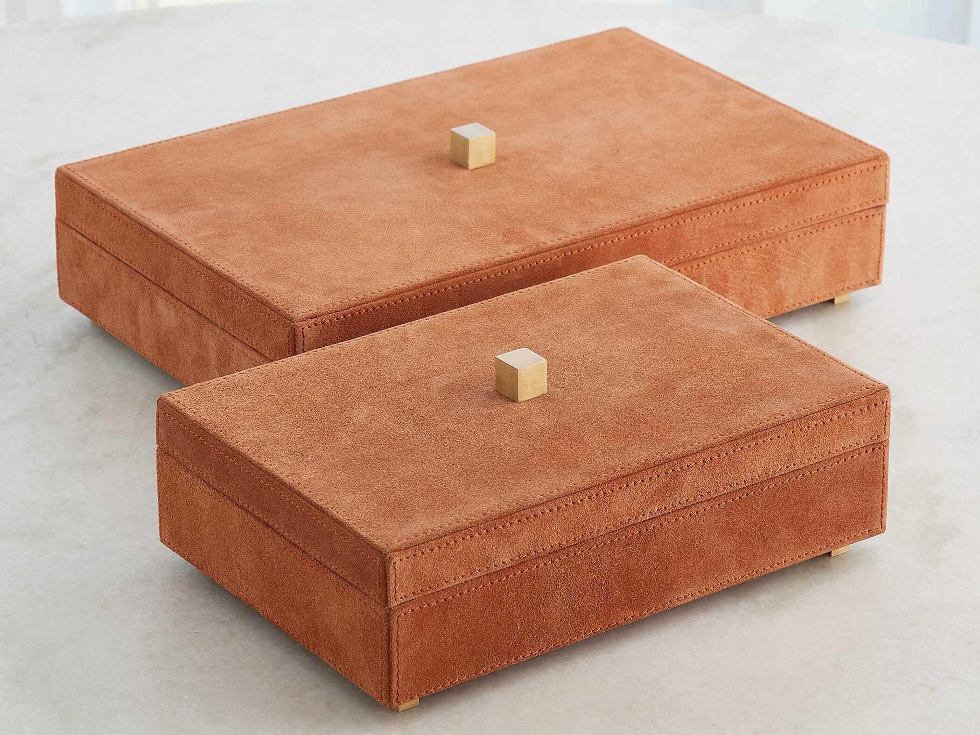 Global Views Rust Suede Posh Box