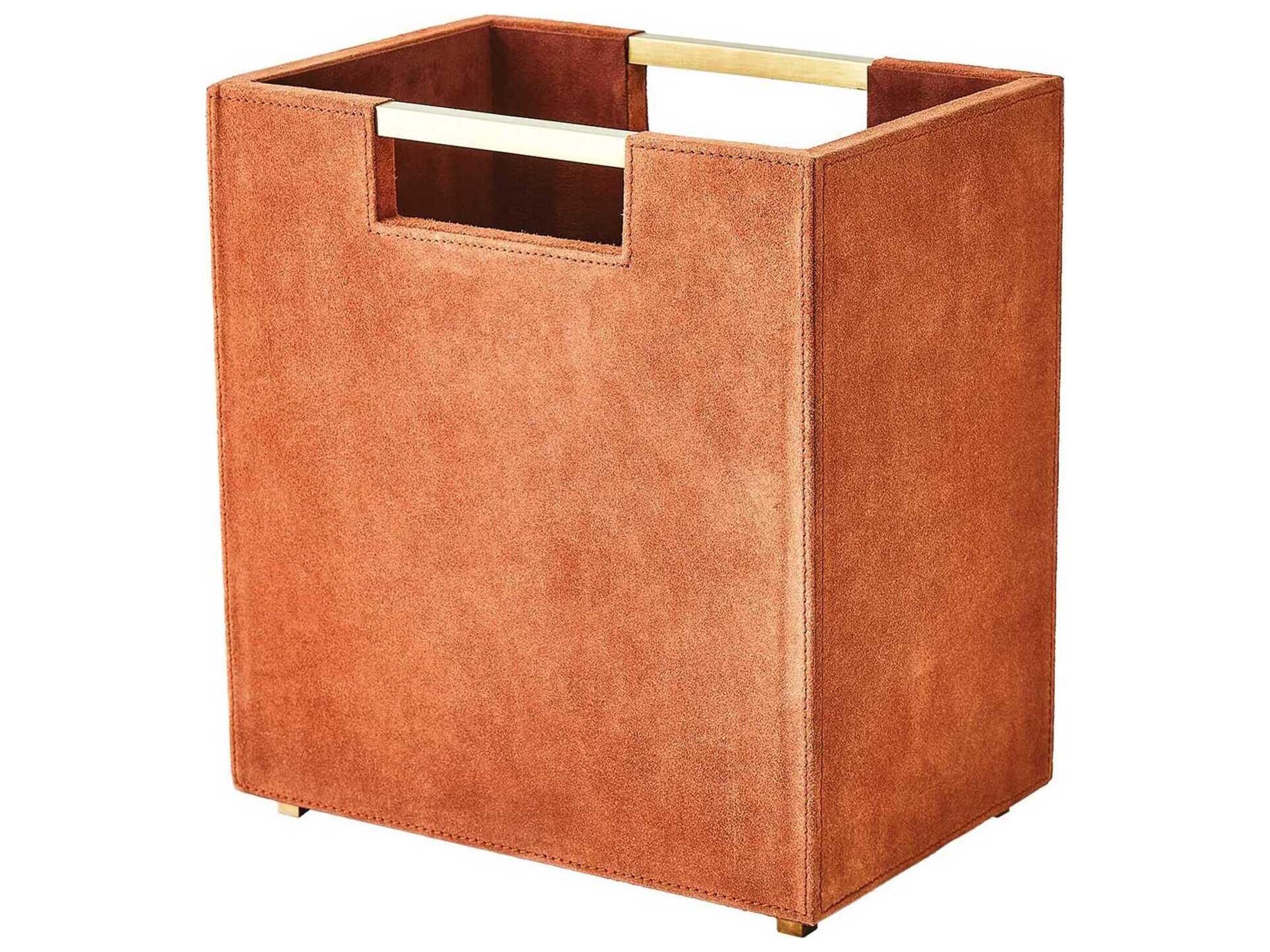 Global Views Rust Suede Posh Wastebasket