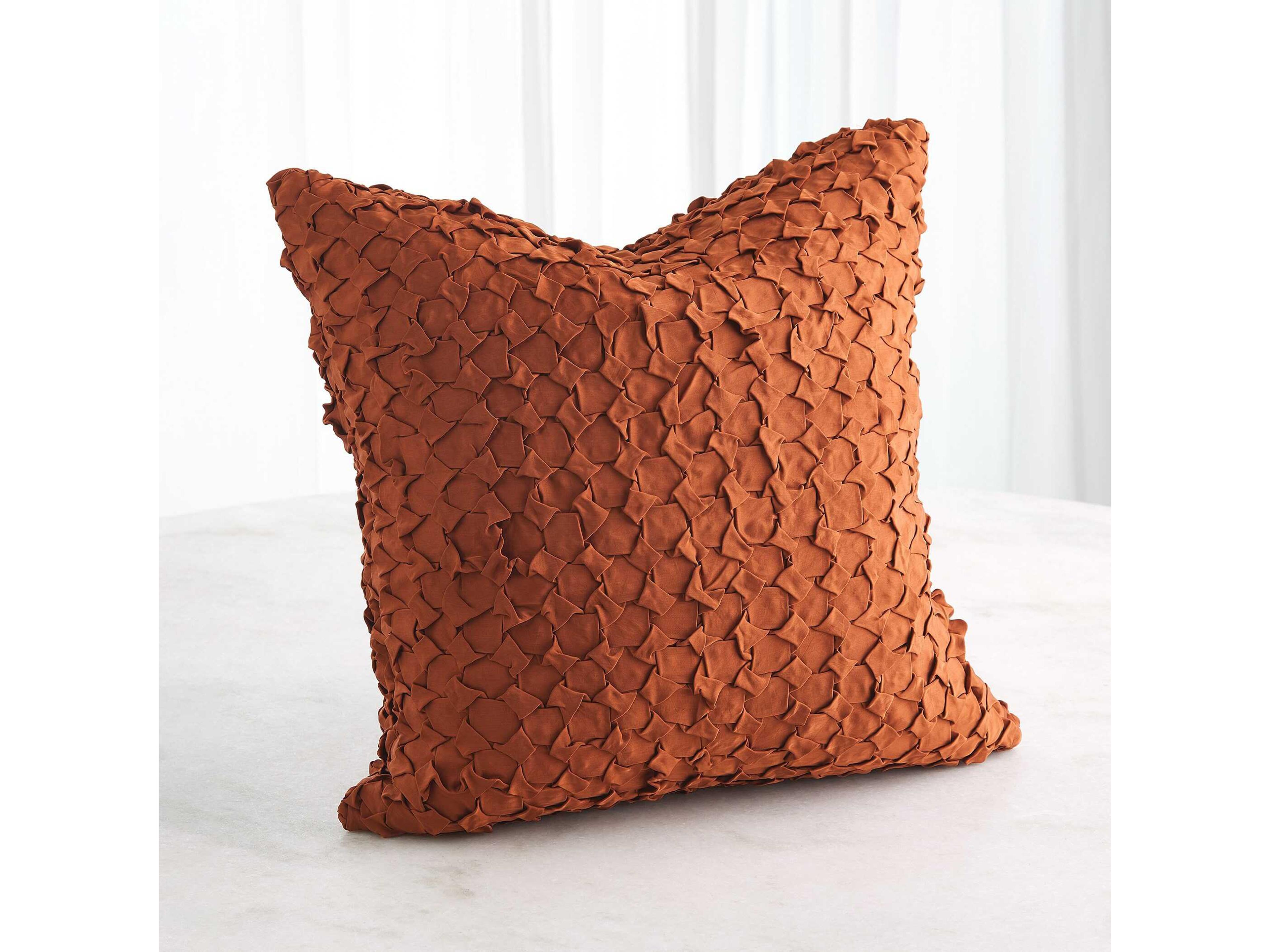 Global Views Diamond Rust Ruche Pillow