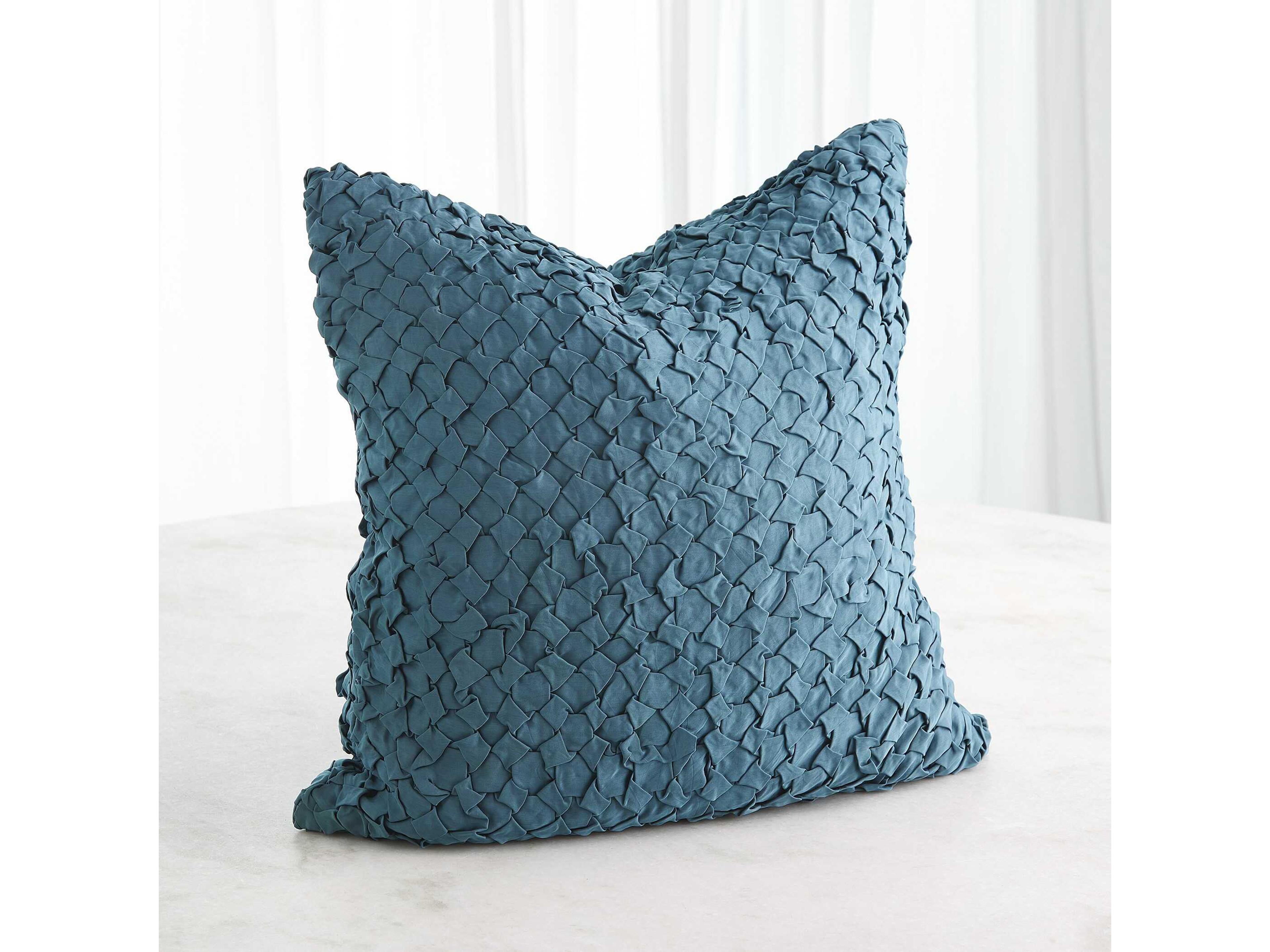 Global Views Diamond Dusty Blue Ruche Pillow