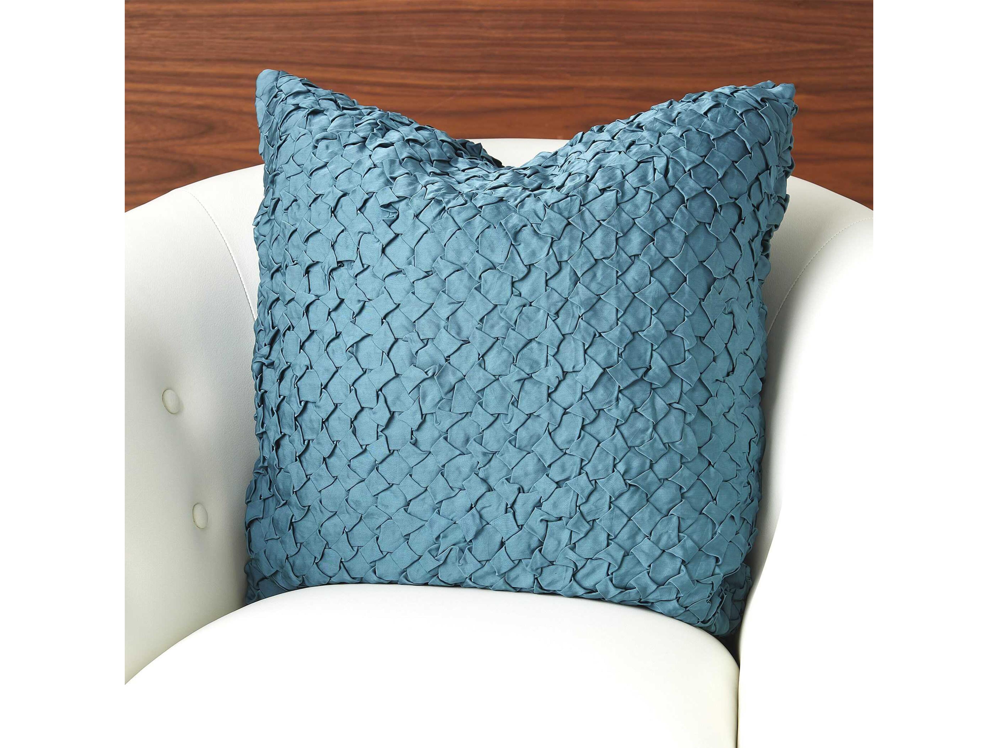 Global Views Diamond Dusty Blue Ruche Pillow