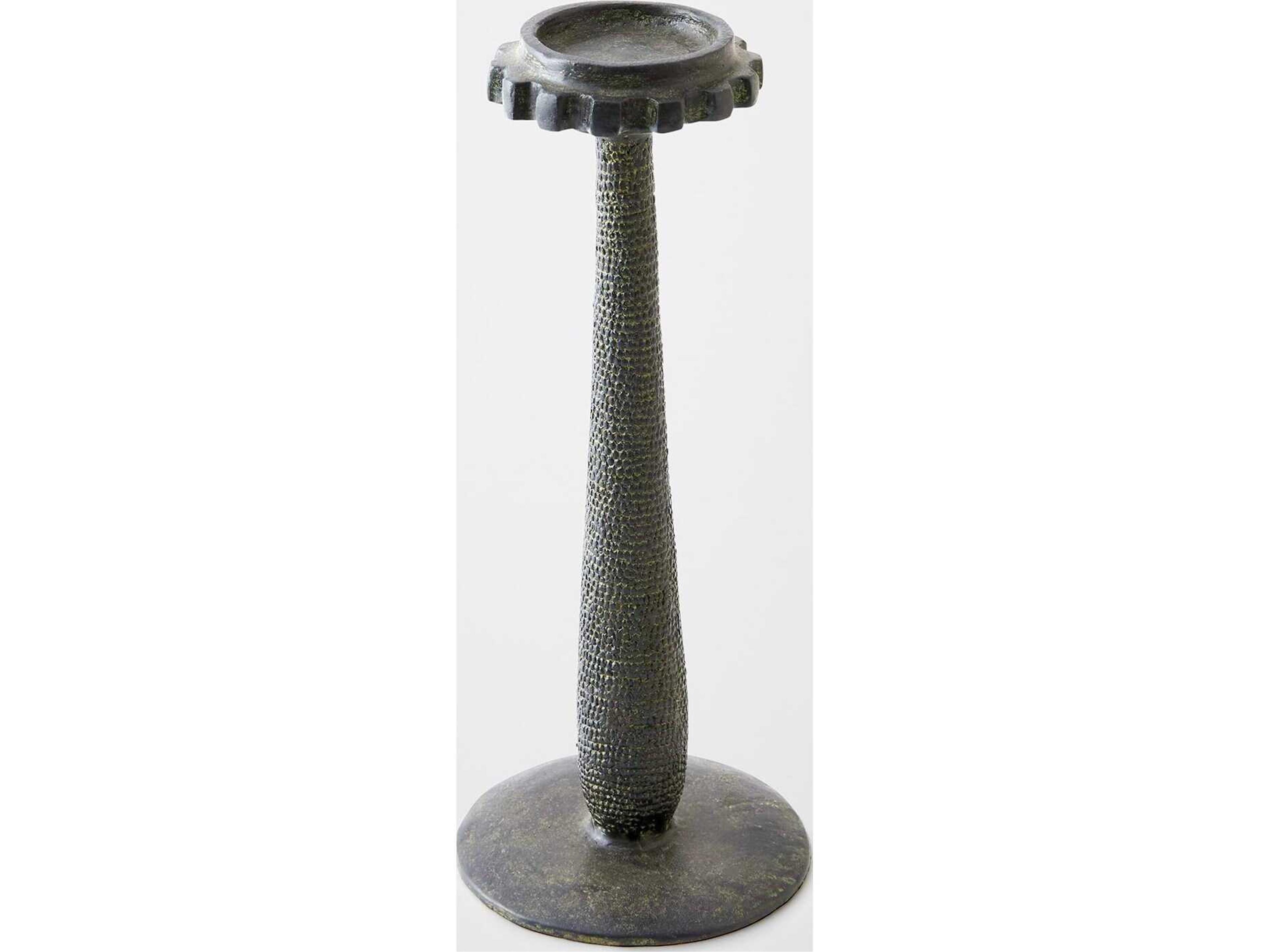 Global Views Totem Candlestick Verdigris Candle Holder
