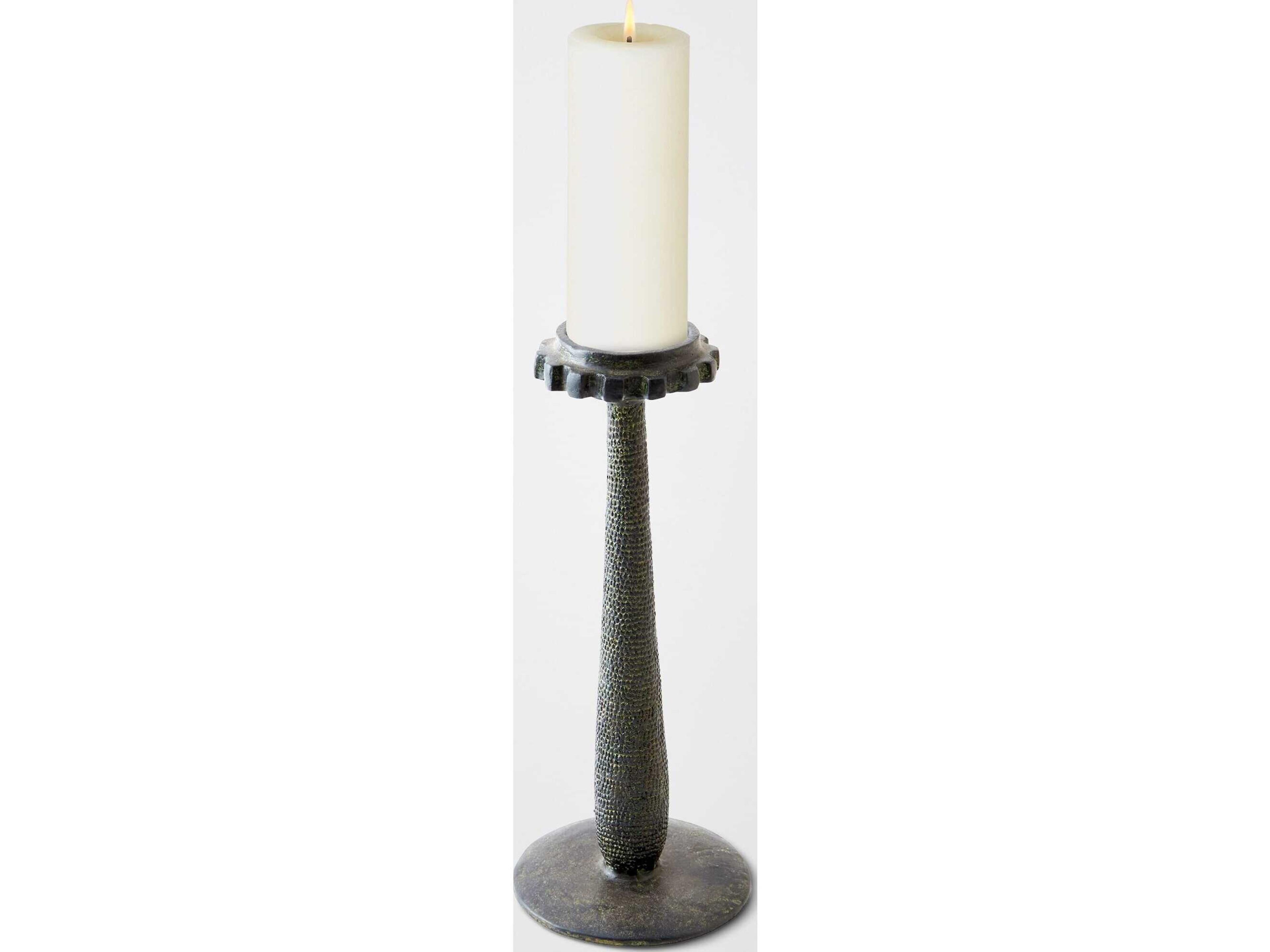 Global Views Totem Candlestick Verdigris Candle Holder