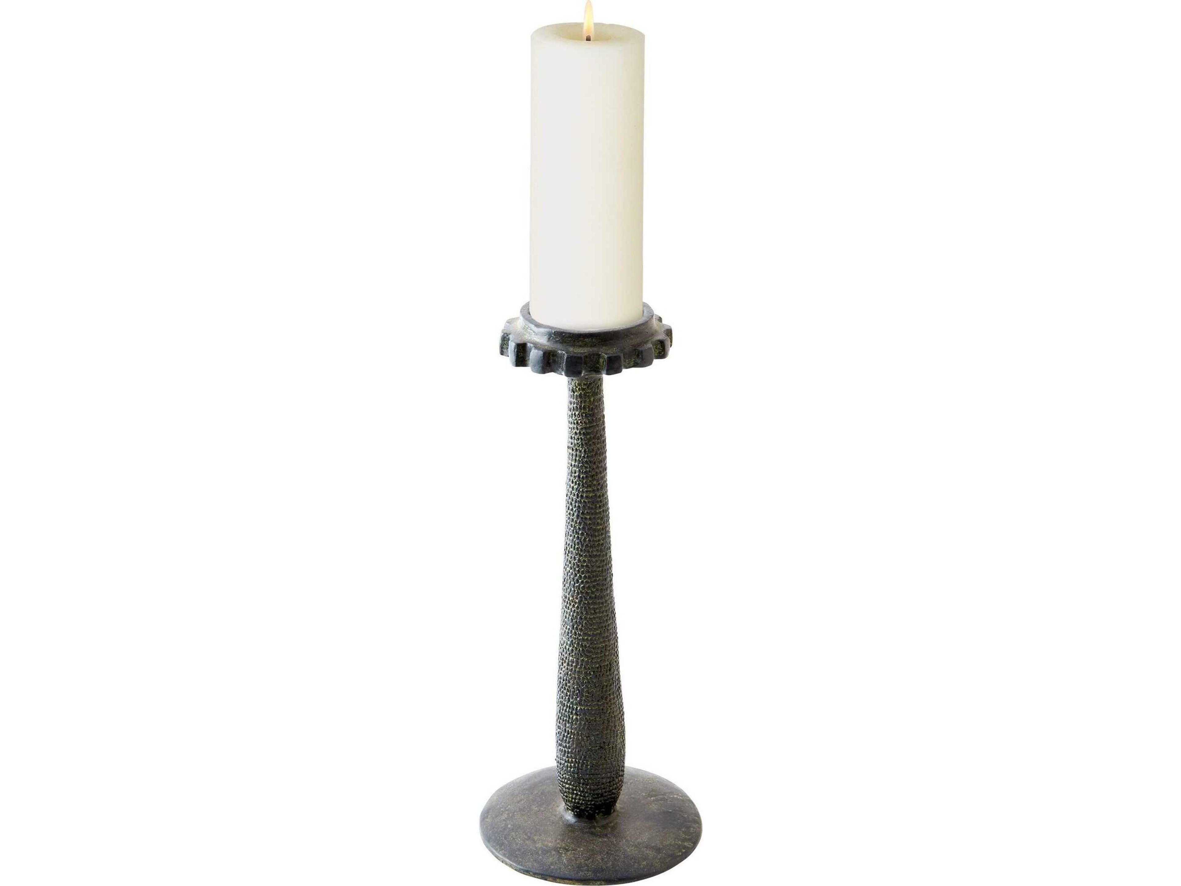 Global Views Totem Candlestick Verdigris Candle Holder
