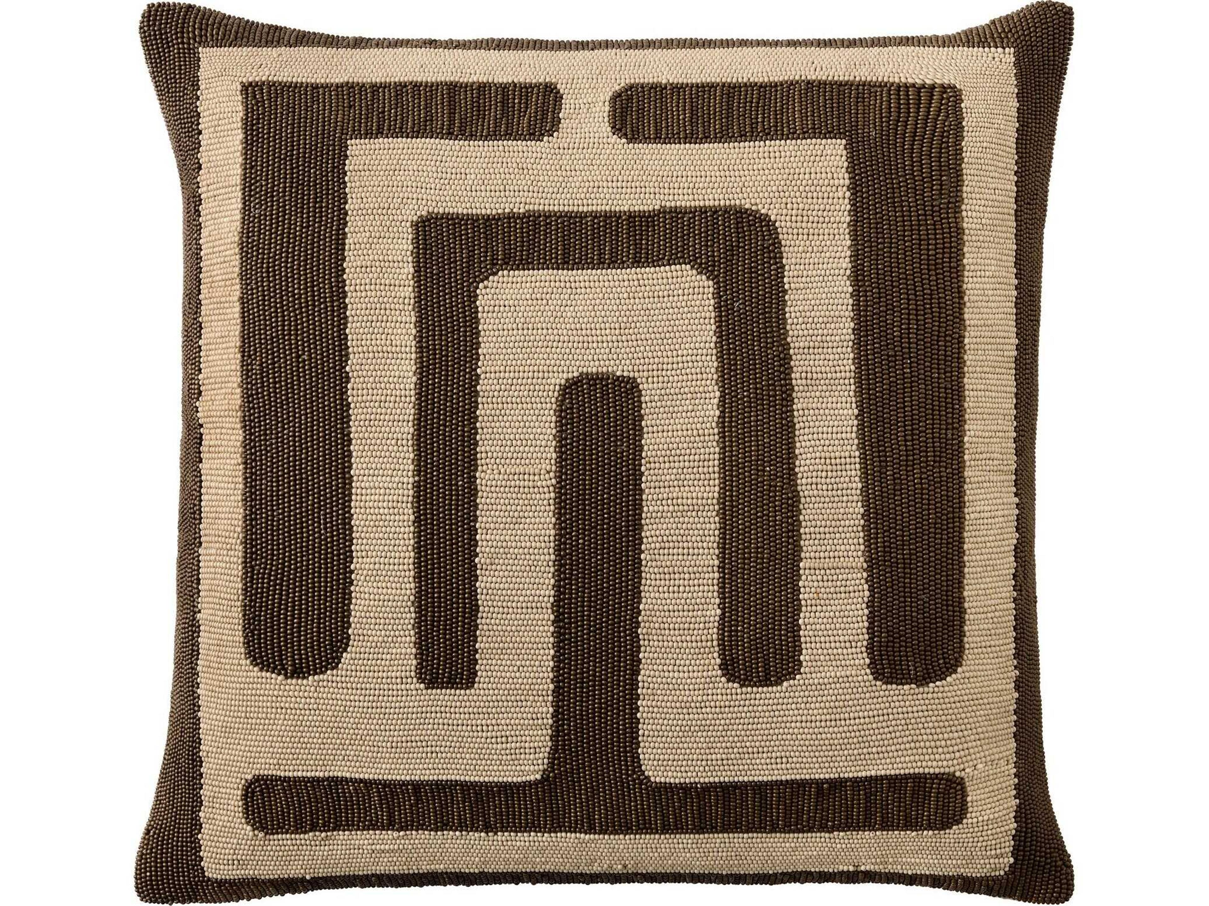 Carthago Beaded Pillow-Latch-Sepia