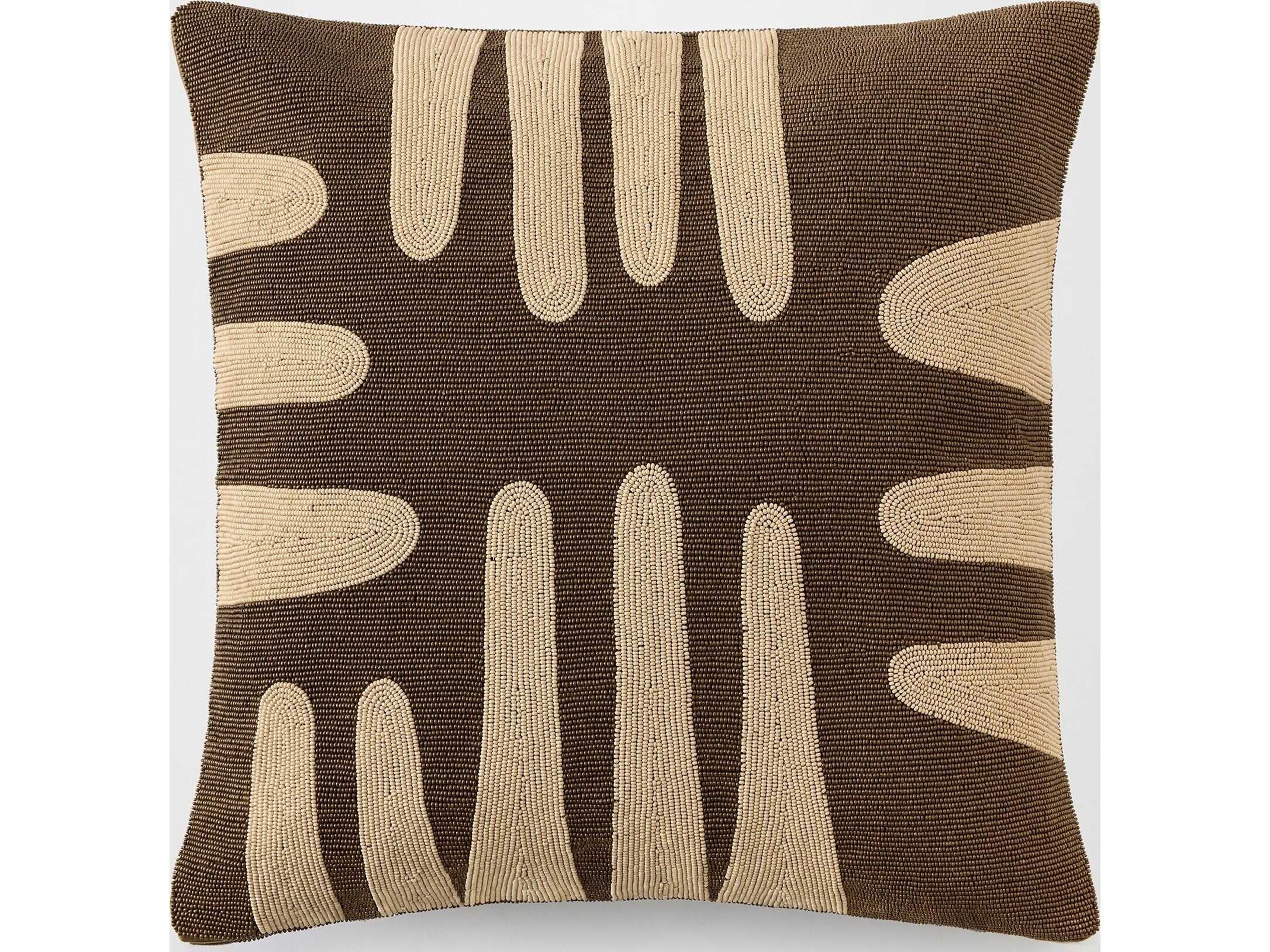 Carthago Beaded Pillow-Pass-Sepia