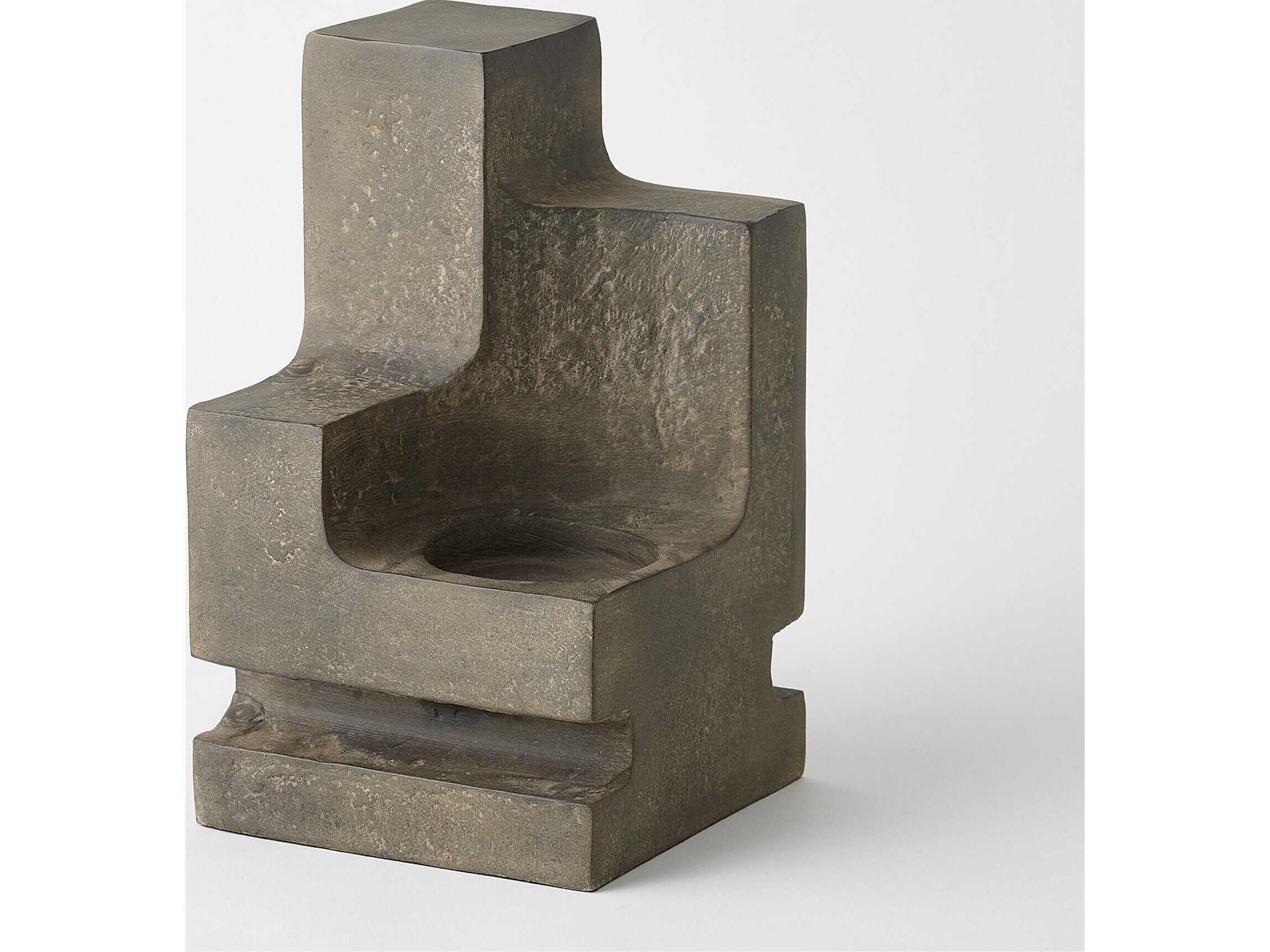 La Structure Pillar Faux Concrete Grey Sculpture