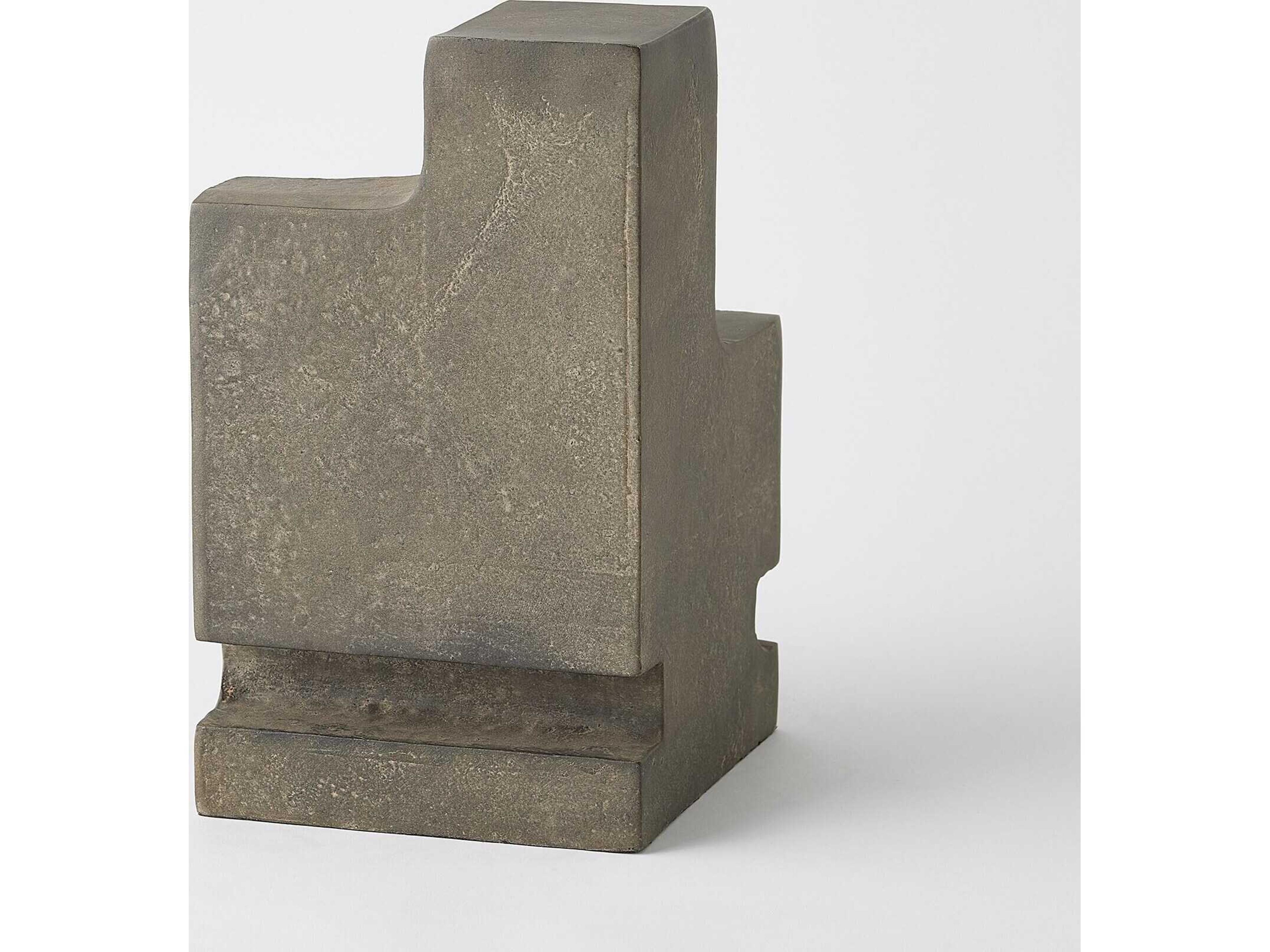 Global Views La Structure Pillar Faux Concrete Grey Sculpture