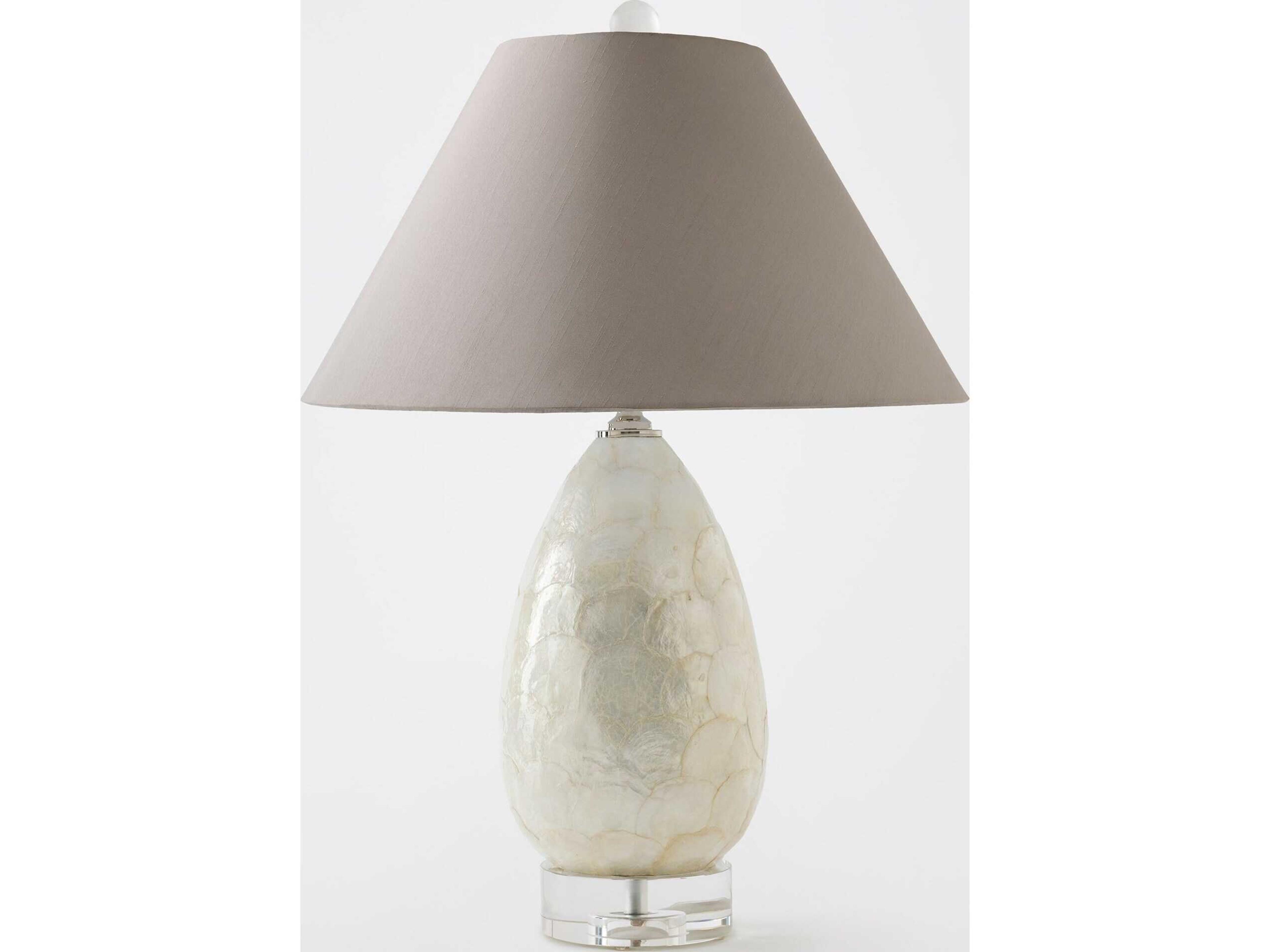 Abalone Shell Nickel Gray Mop Buffet Lamp