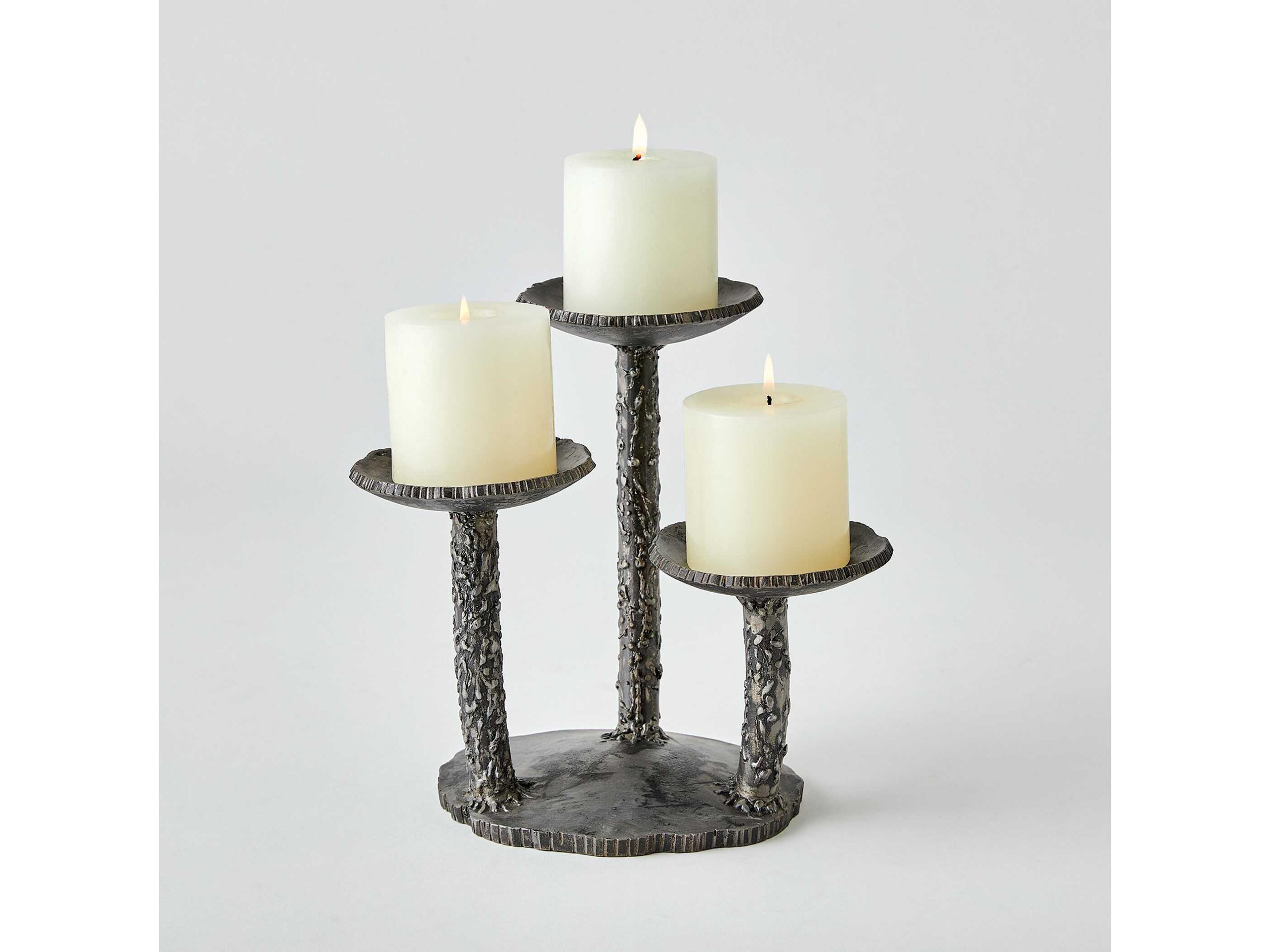 Global Views Natural Iron Forest Blossom Candle Holder