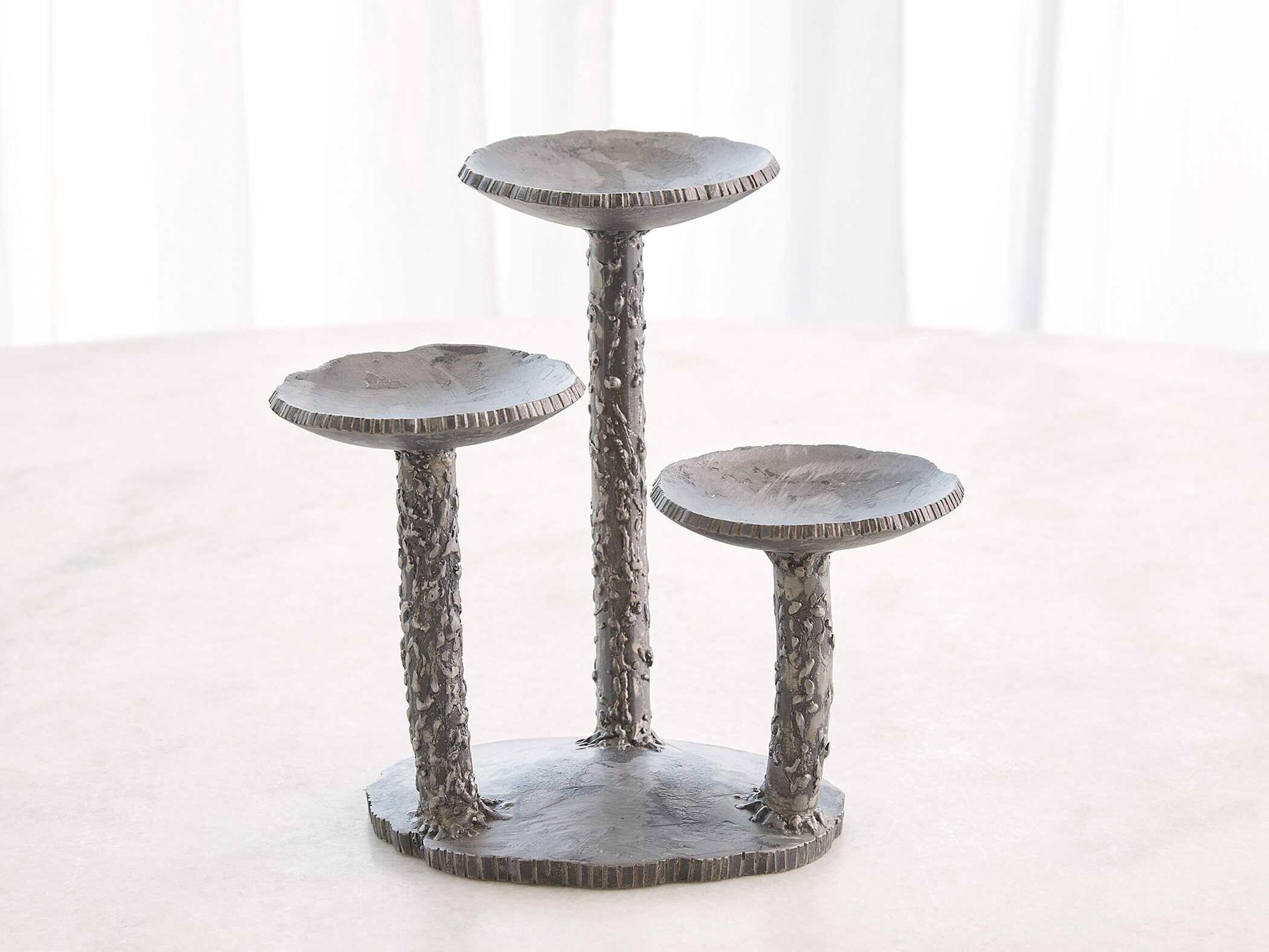 Global Views Natural Iron Forest Blossom Candle Holder