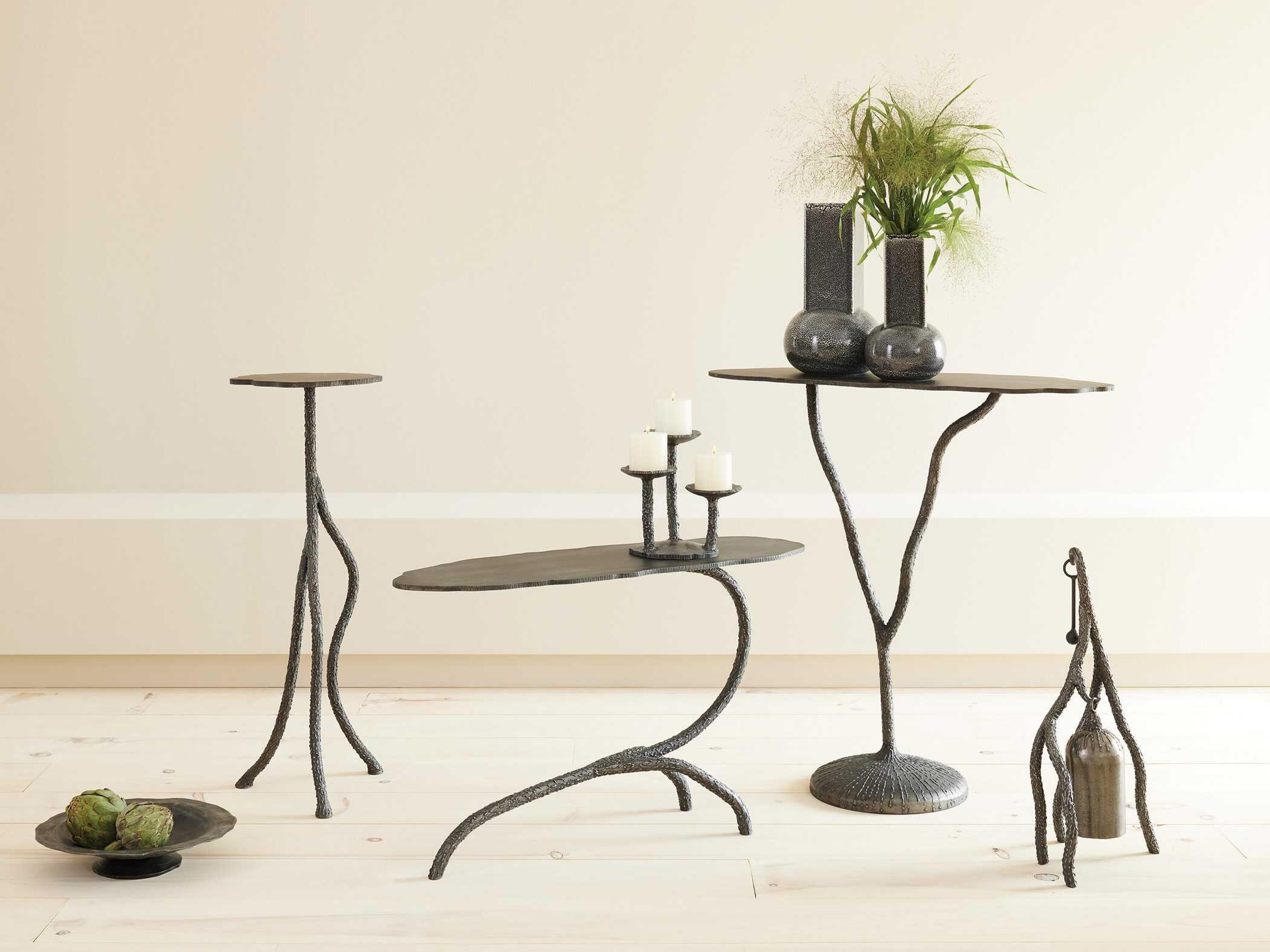 Global Views Natural Iron Forest Blossom Candle Holder