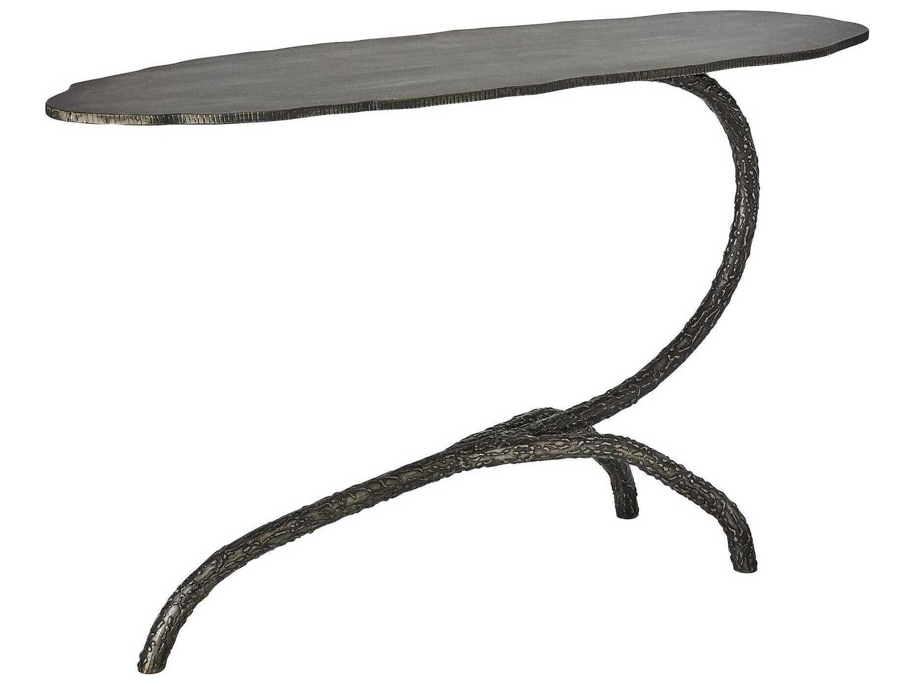 Forest Blossom Oval Metal Natural Iron End Table