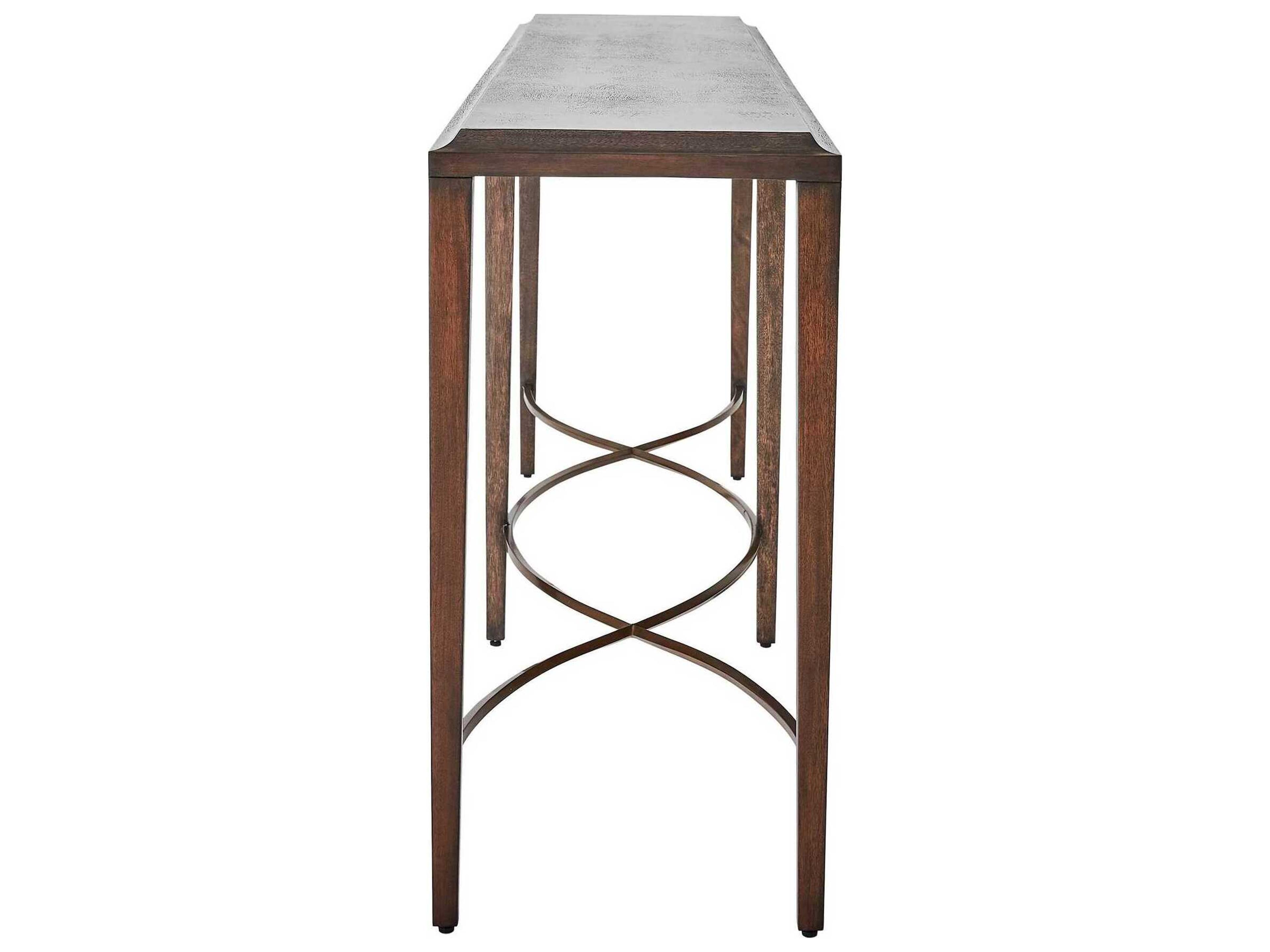 Global Views Twisted Rail Rectangular Wood Console Table