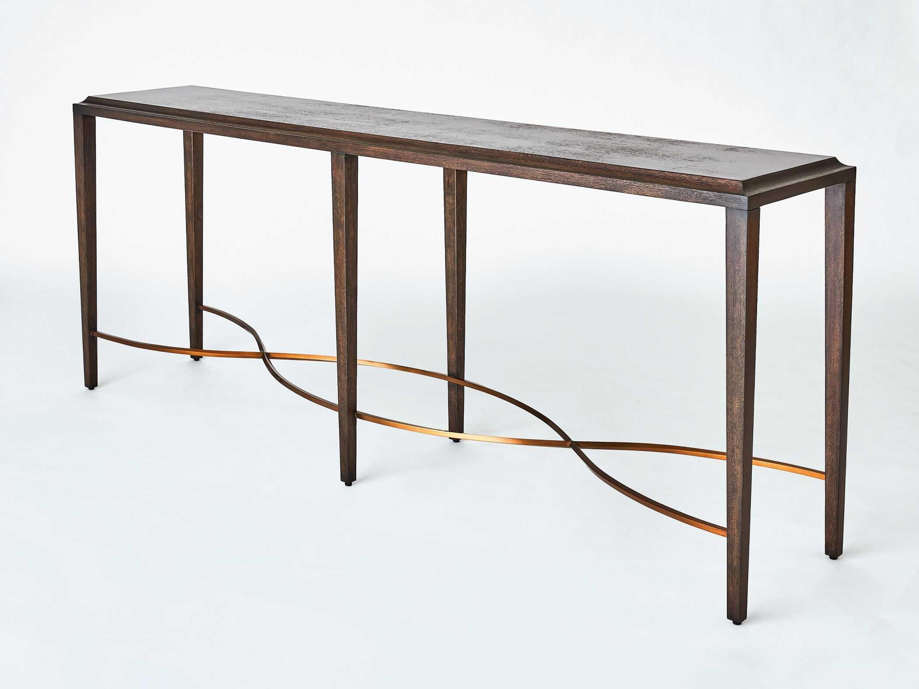Global Views Twisted Rail Rectangular Wood Console Table