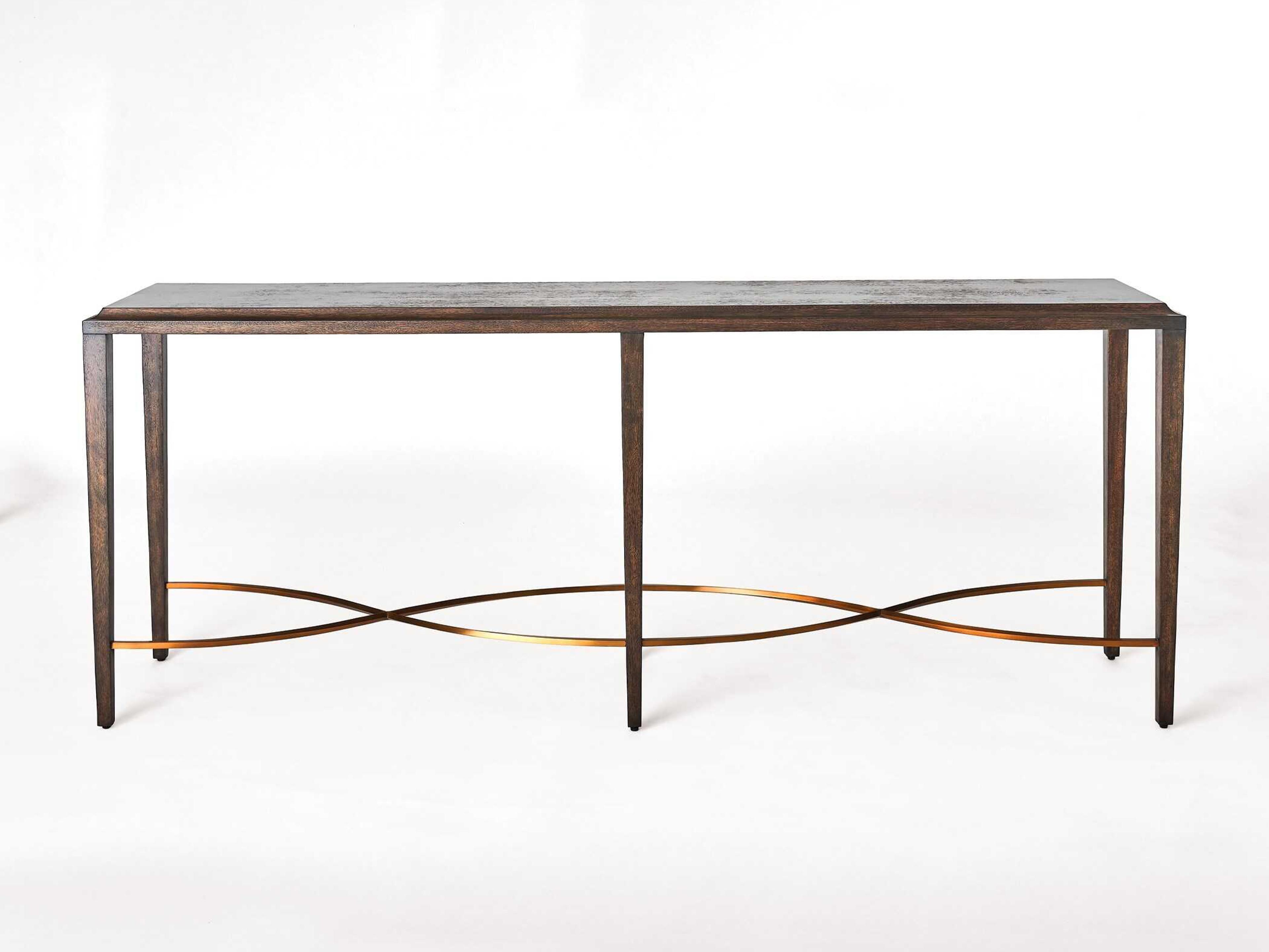 Global Views Twisted Rail Rectangular Wood Console Table