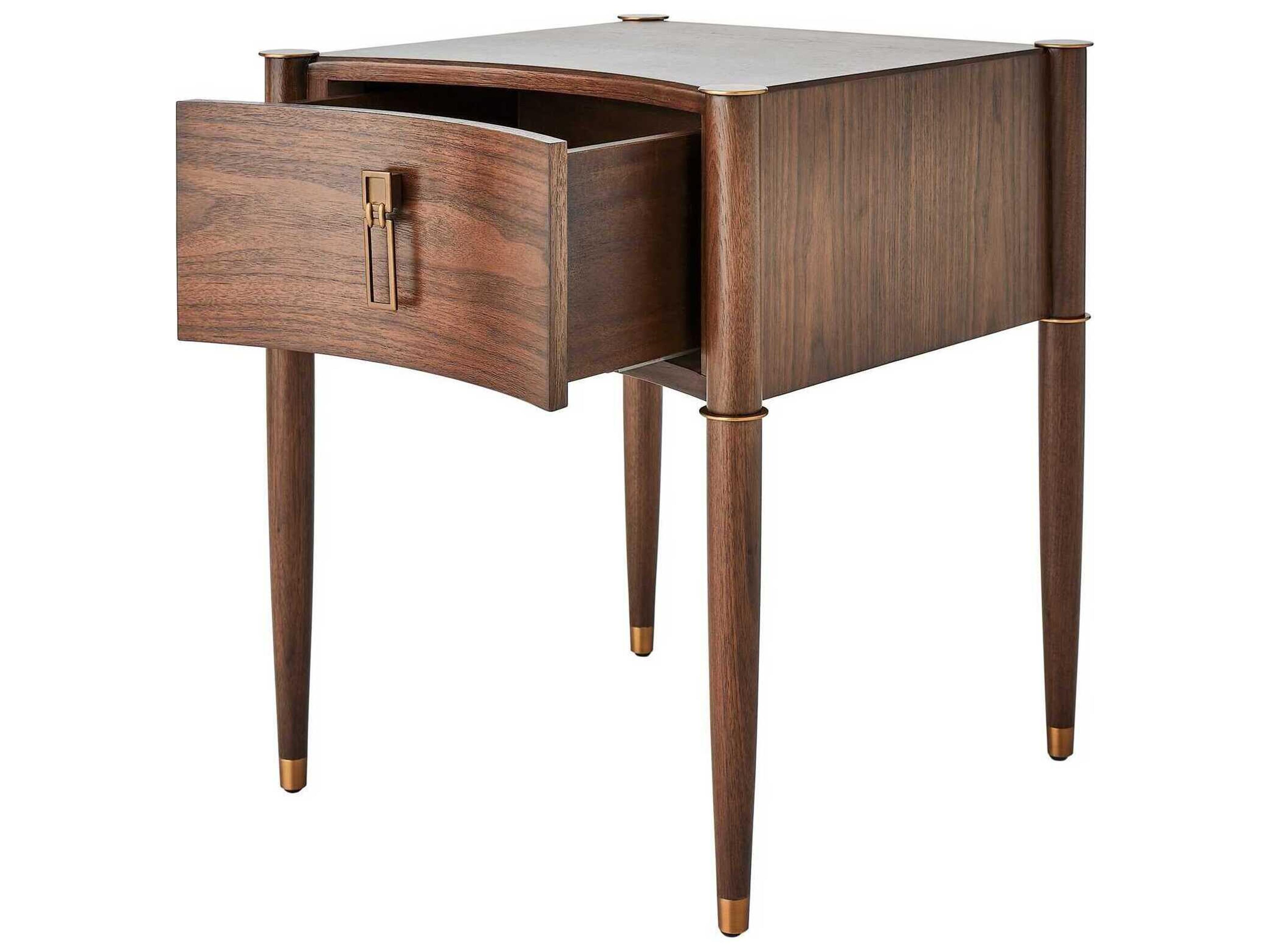 Global Views Triple Curve Square Wood End Table
