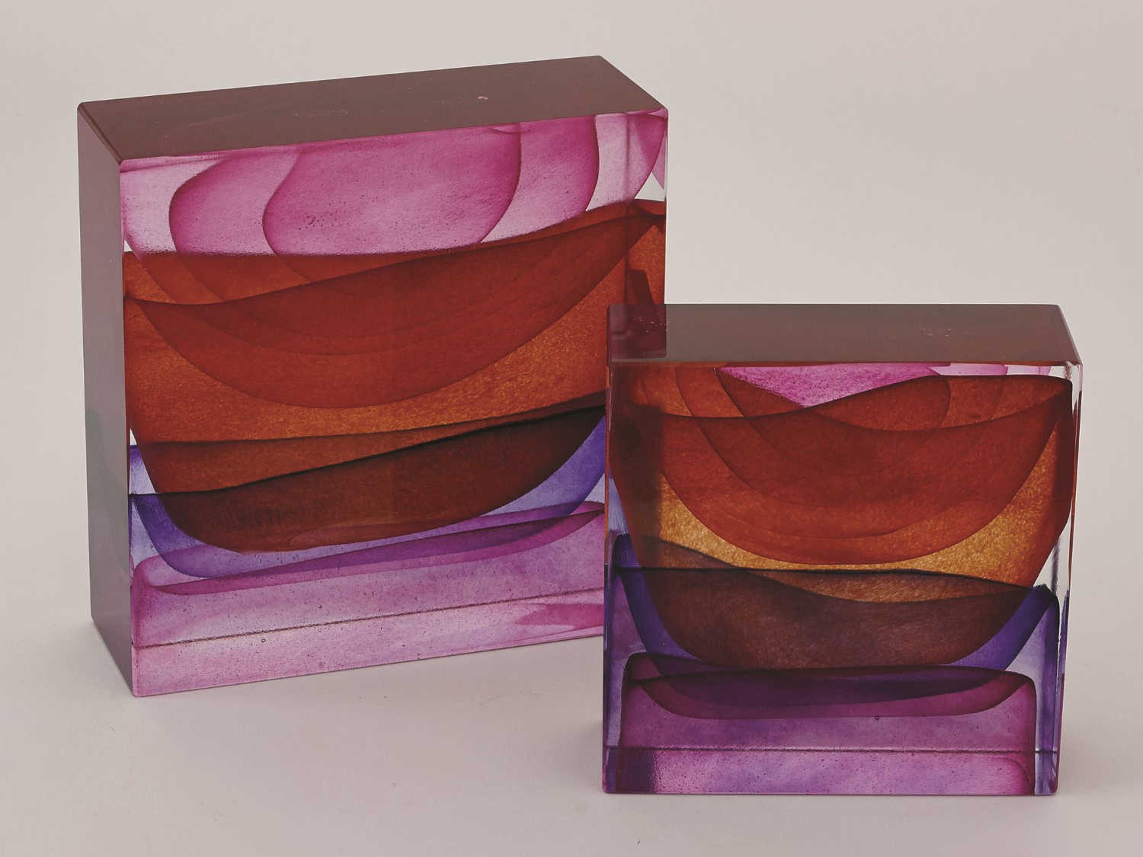 Global Views Crown Block Sunset Small Decorative Accent