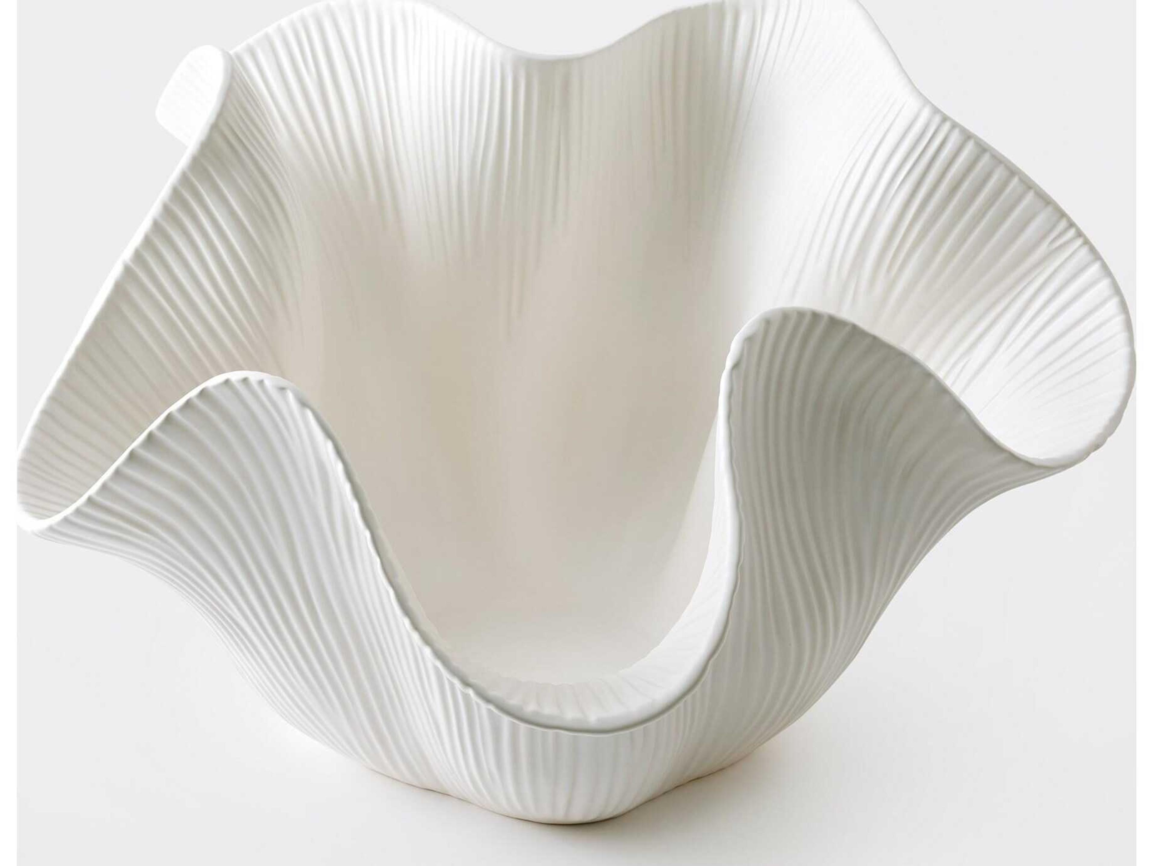 Global Views Scallop Matte White Decorative Plate