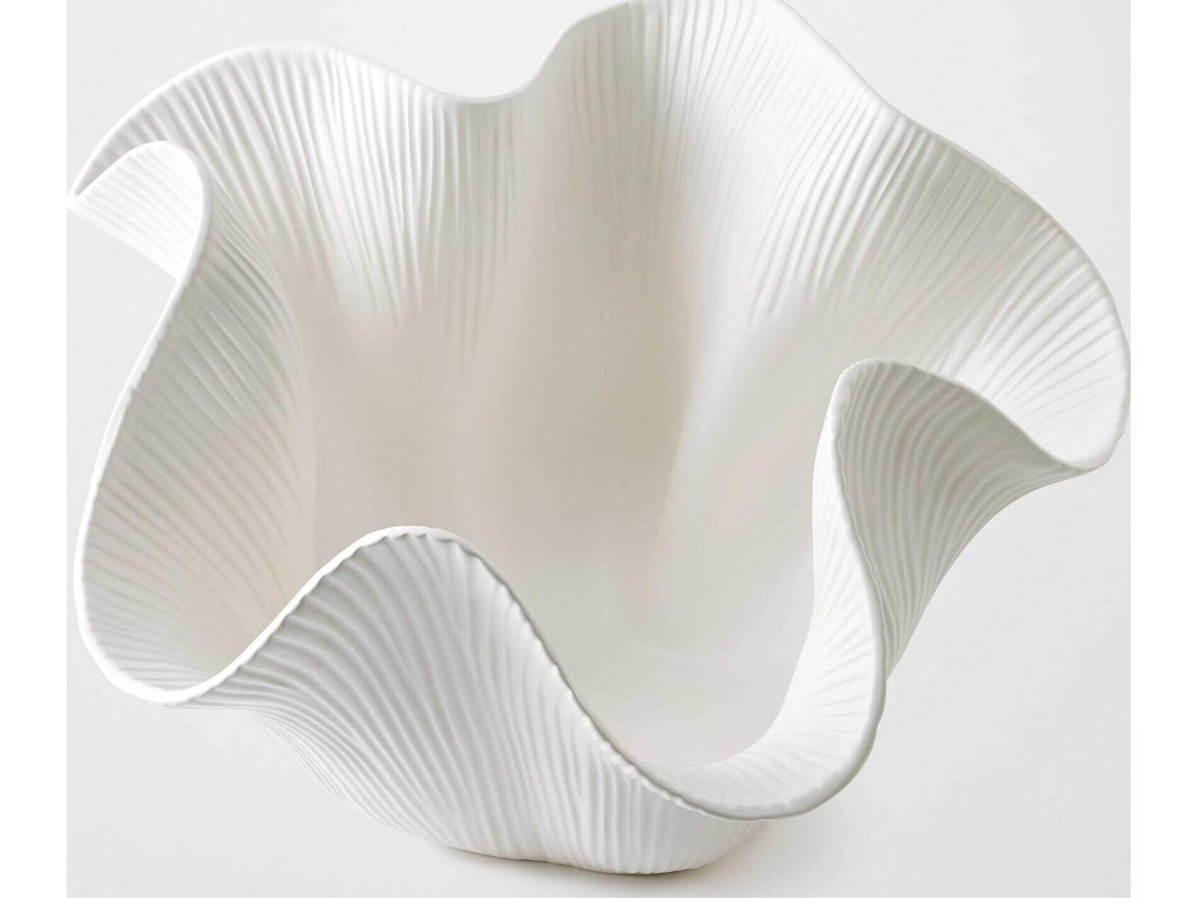 Global Views Scallop Matte White Decorative Plate