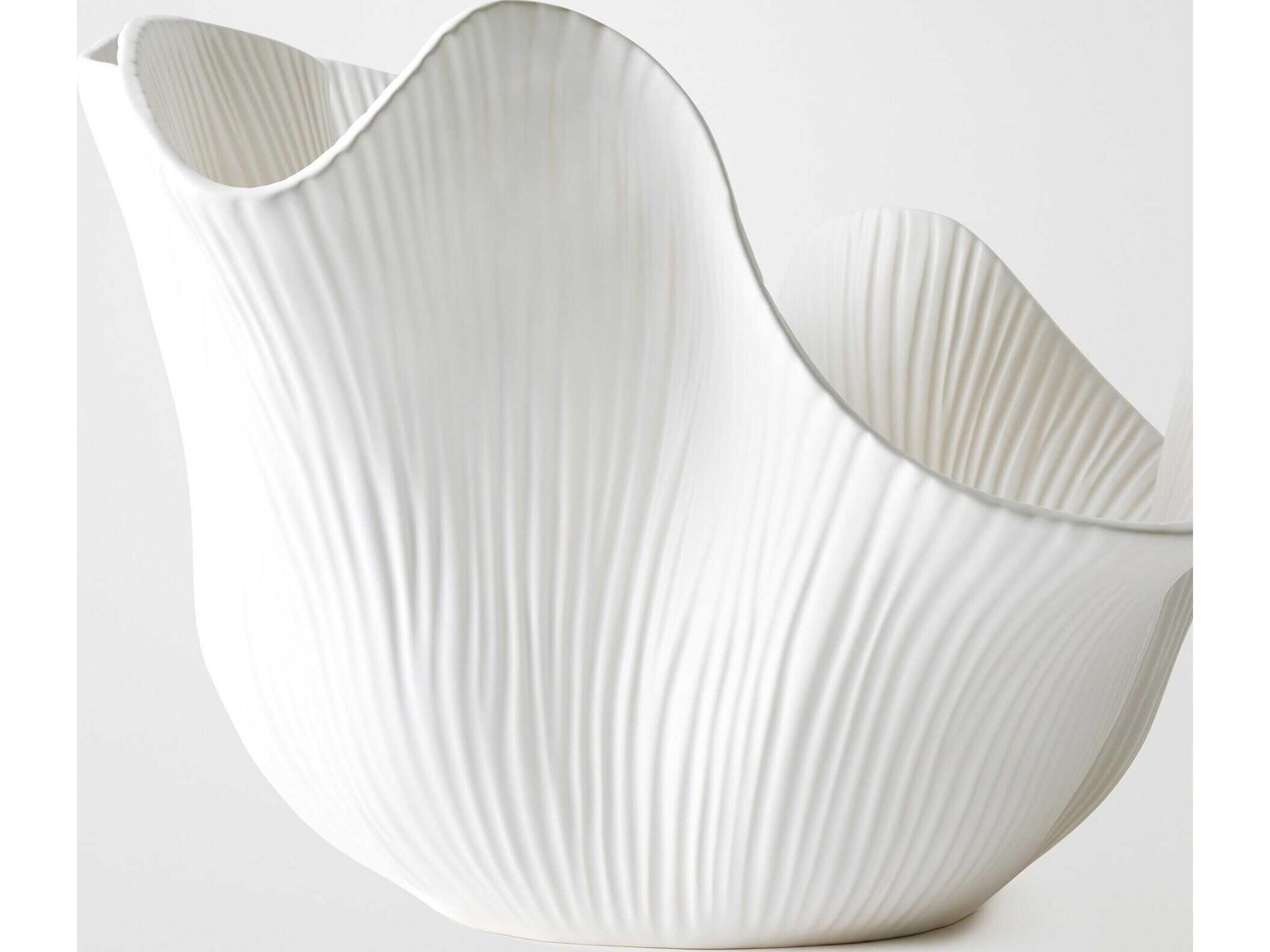 Global Views Scallop Matte White Decorative Plate