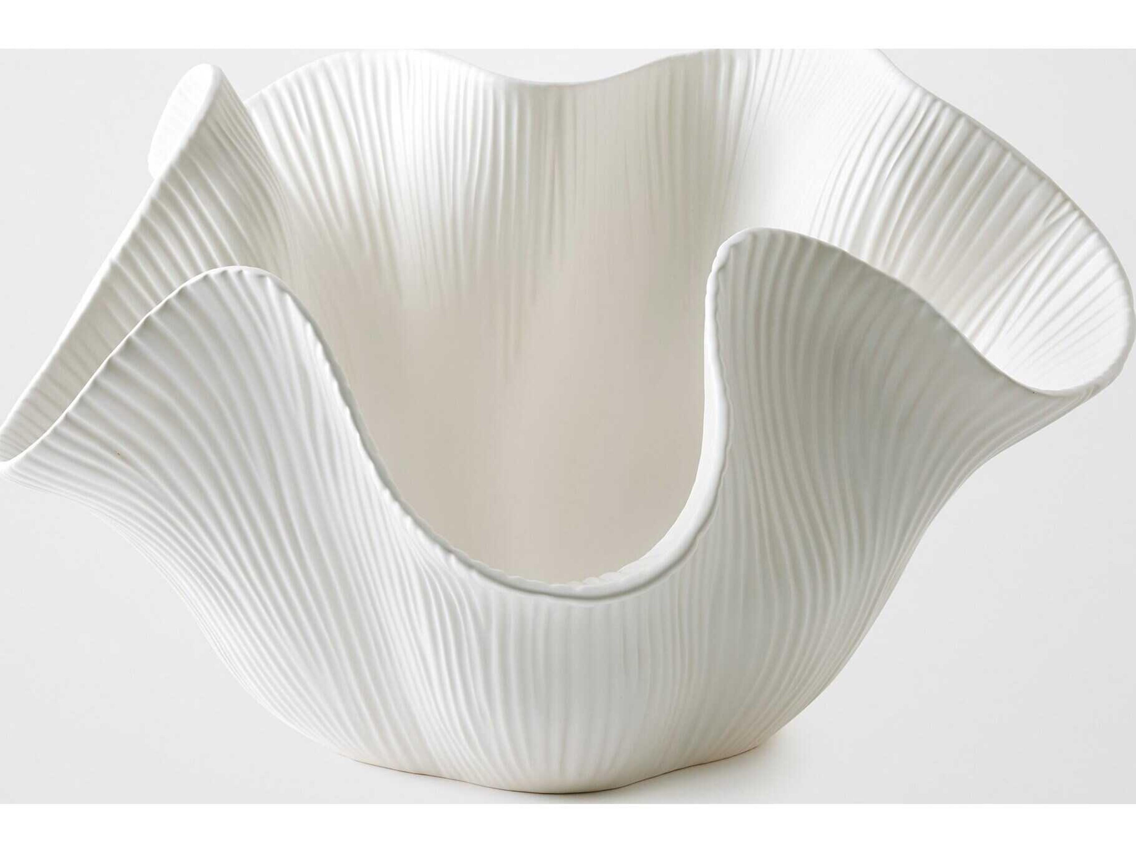 Global Views Scallop Matte White Decorative Plate