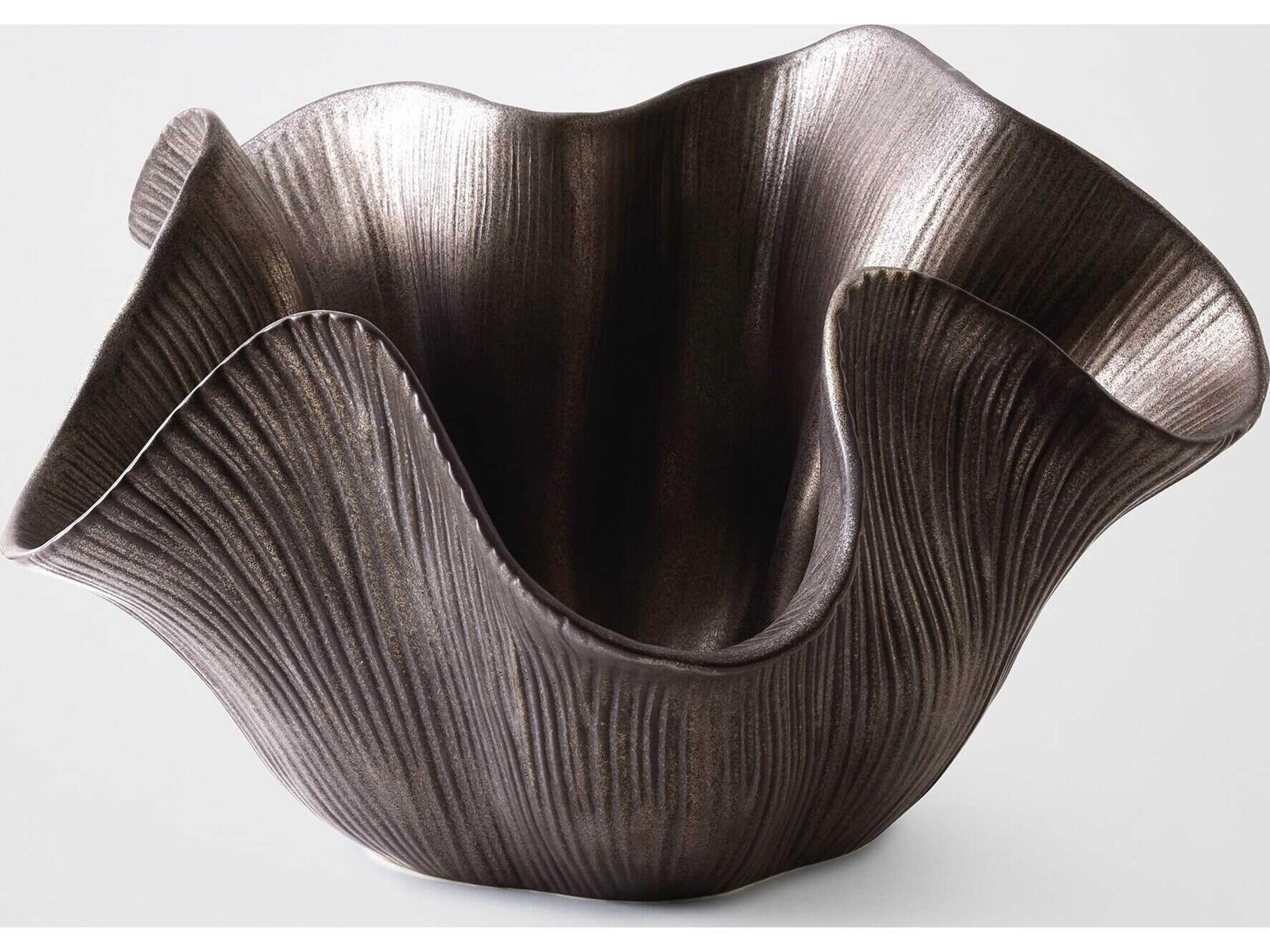 Global Views Scallop Reactive Bronze Decorative Plate