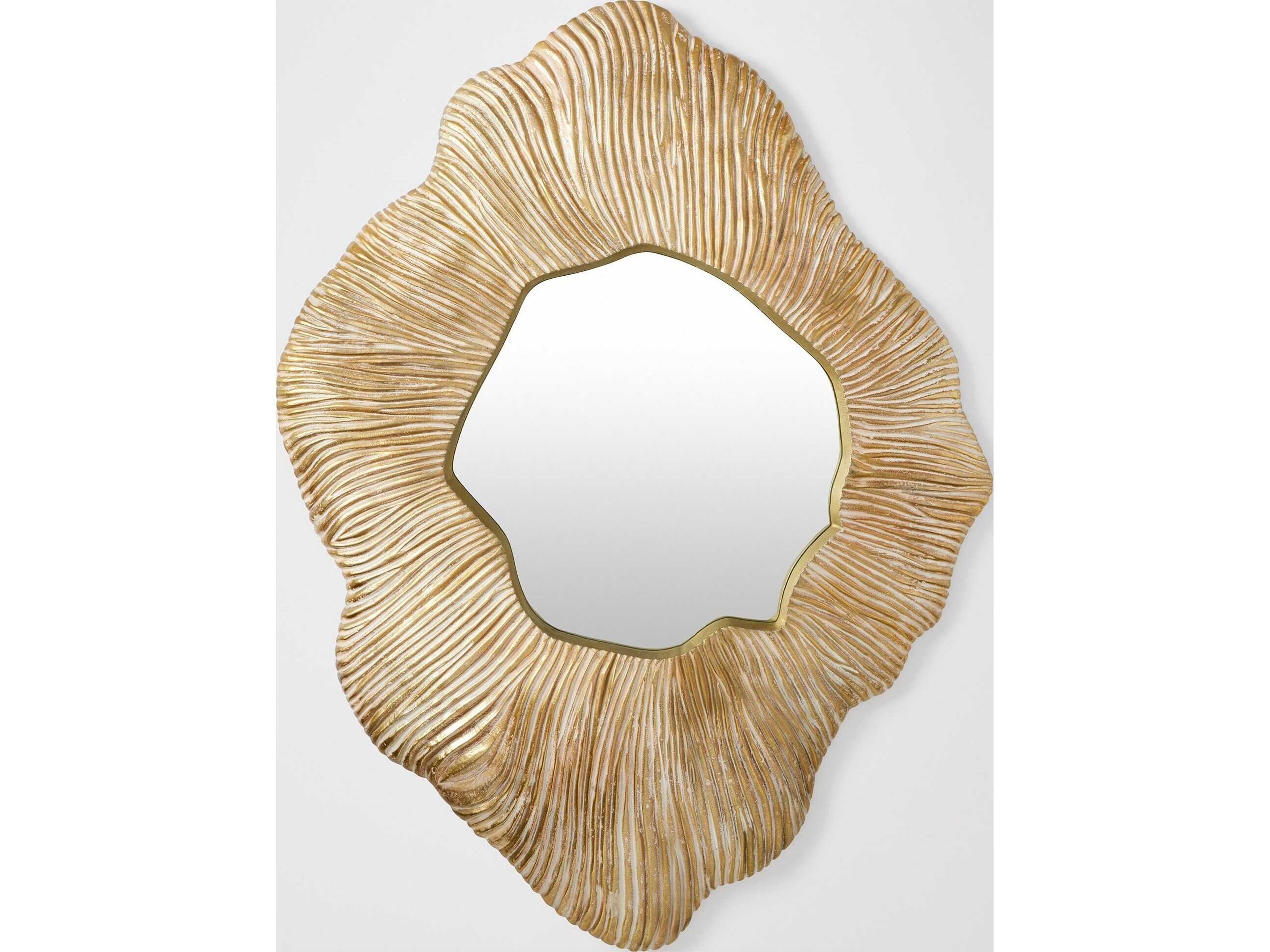 Global Views Rapture Gold White Wall Mirror